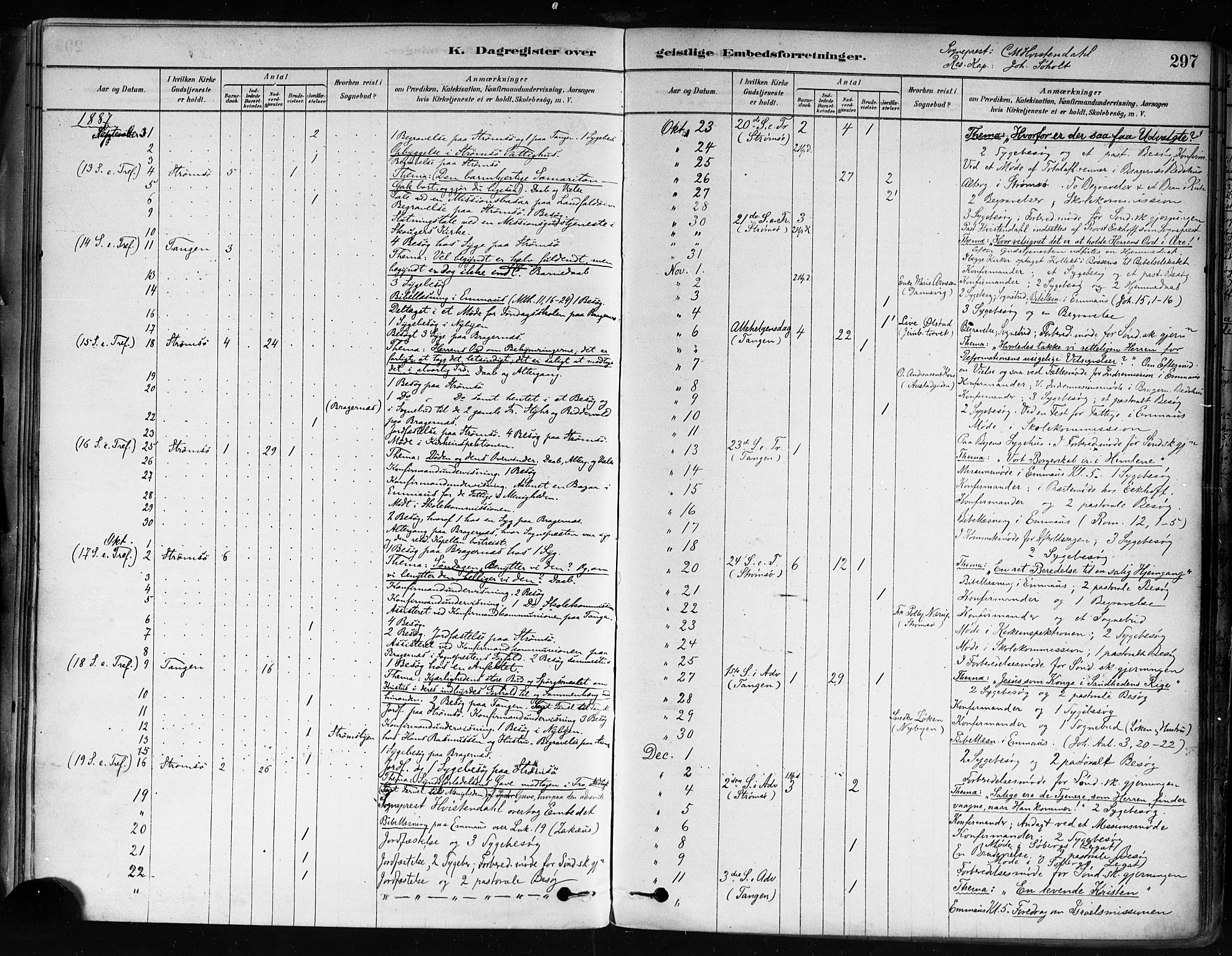 Strømsø kirkebøker, SAKO/A-246/F/Fa/L0022: Parish register (official) no. I 22, 1879-1899, p. 297