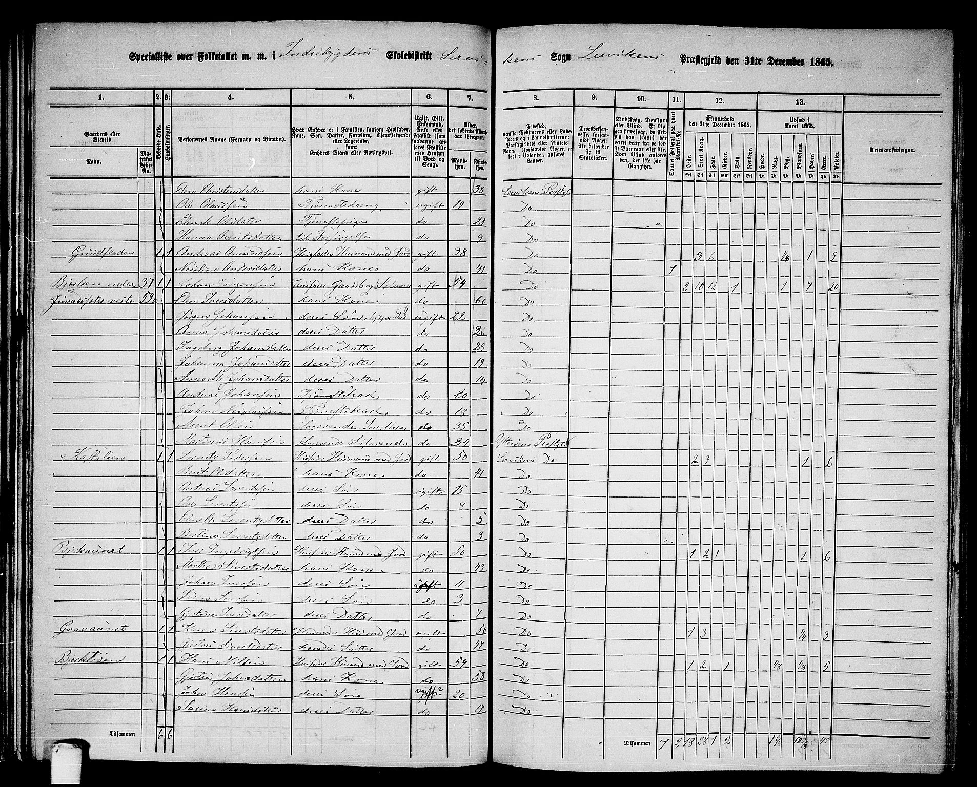 RA, 1865 census for Leksvik, 1865, p. 49