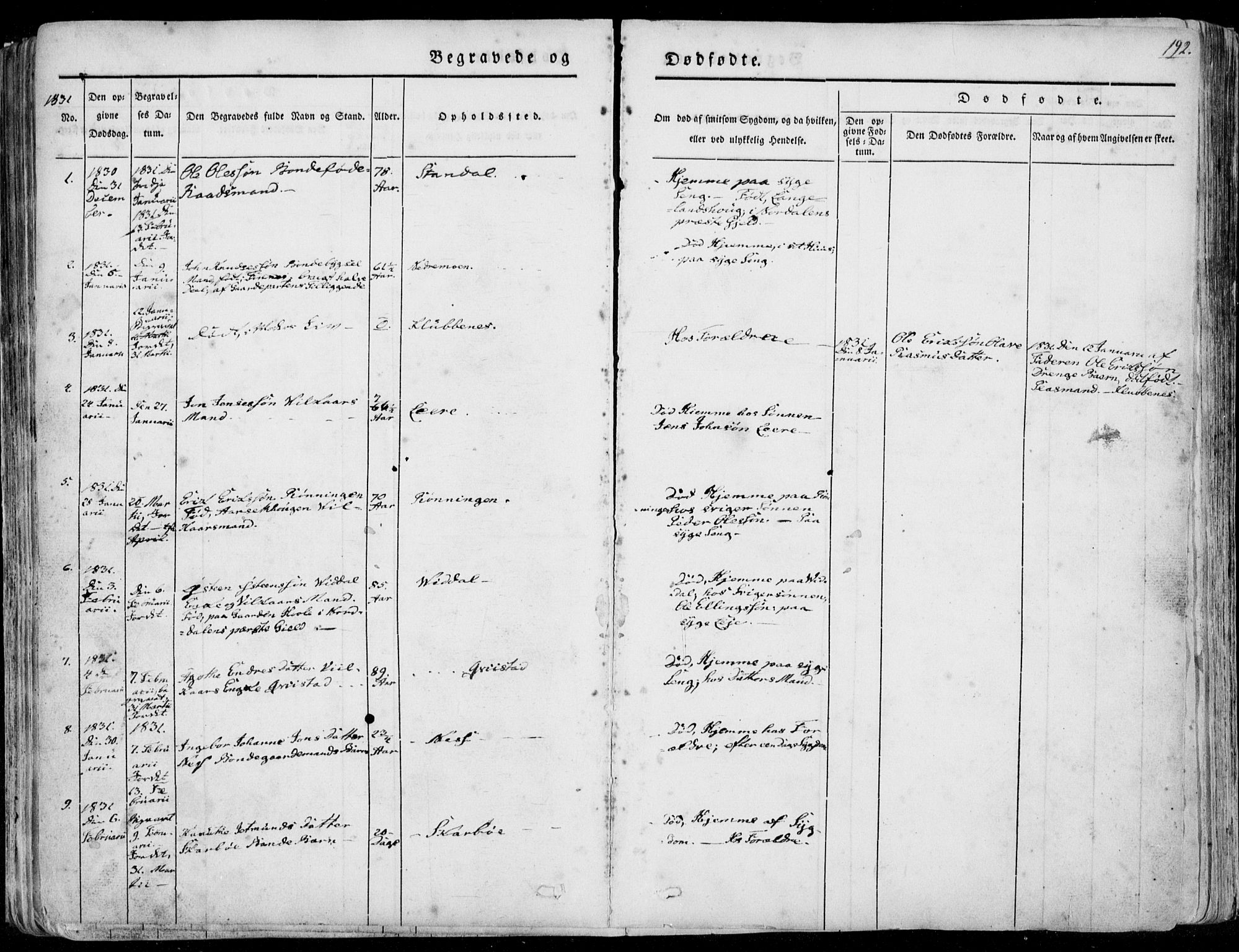 Ministerialprotokoller, klokkerbøker og fødselsregistre - Møre og Romsdal, AV/SAT-A-1454/515/L0208: Parish register (official) no. 515A04, 1830-1846, p. 192