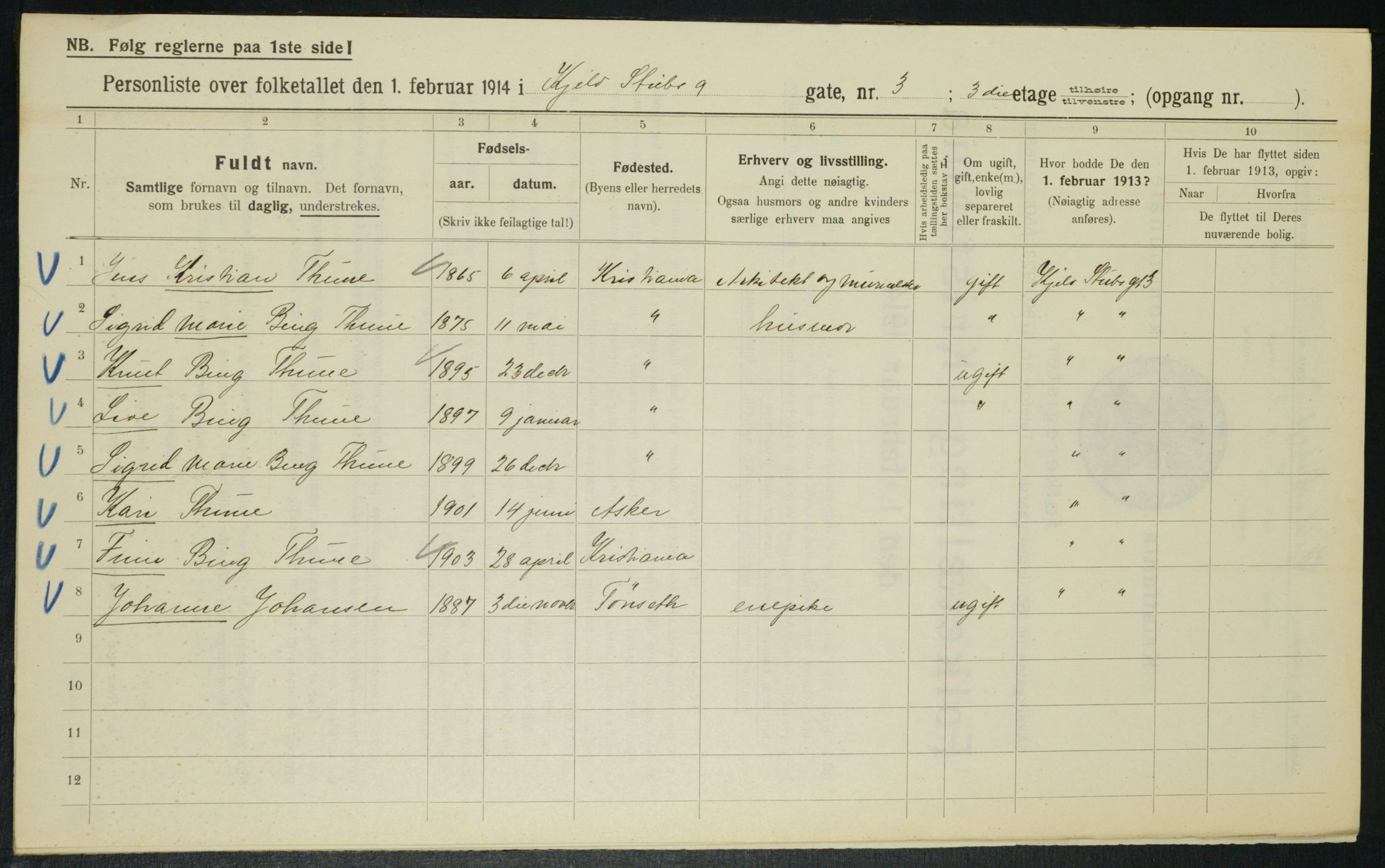 OBA, Municipal Census 1914 for Kristiania, 1914, p. 51442