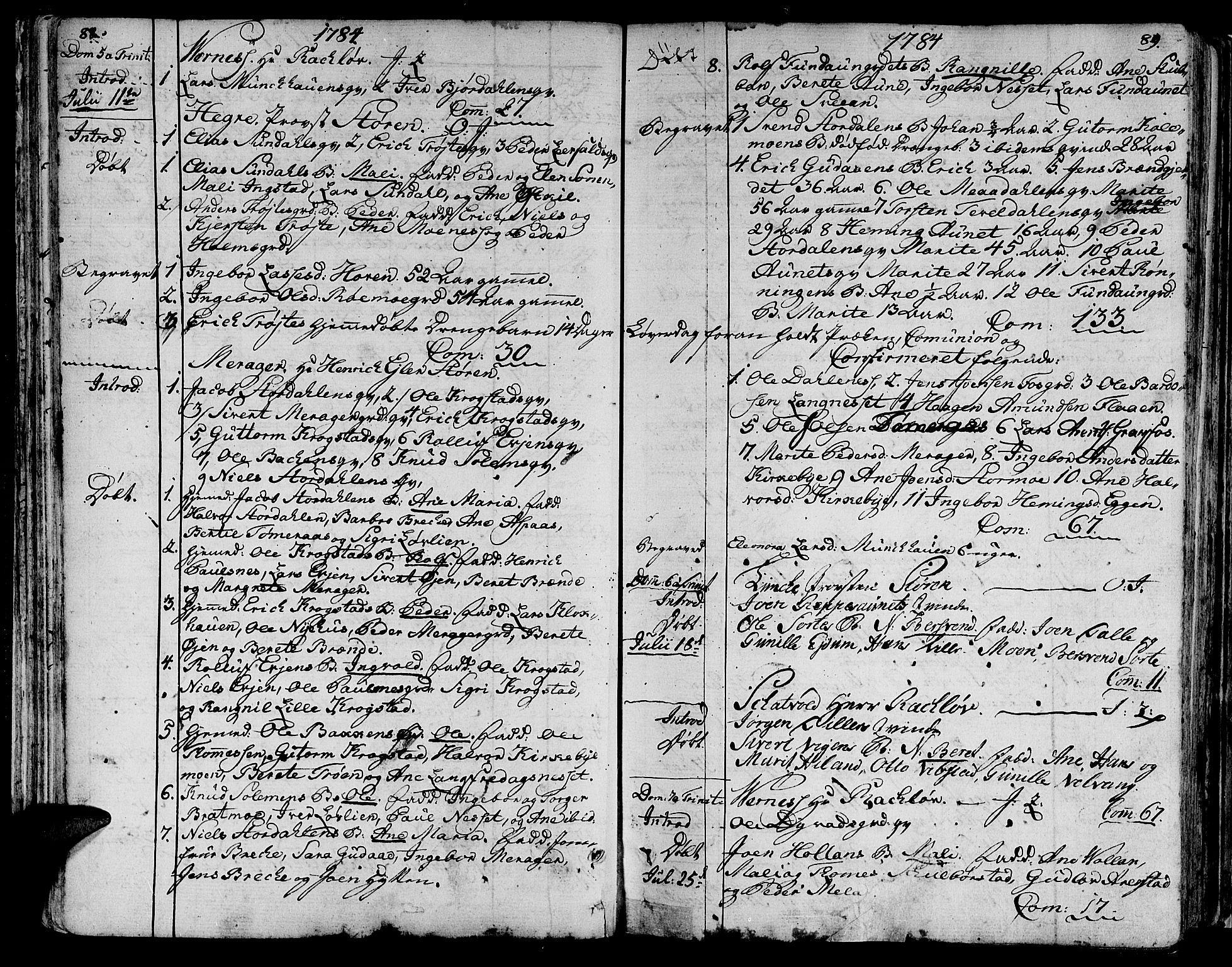 Ministerialprotokoller, klokkerbøker og fødselsregistre - Nord-Trøndelag, AV/SAT-A-1458/709/L0059: Parish register (official) no. 709A06, 1781-1797, p. 88-89