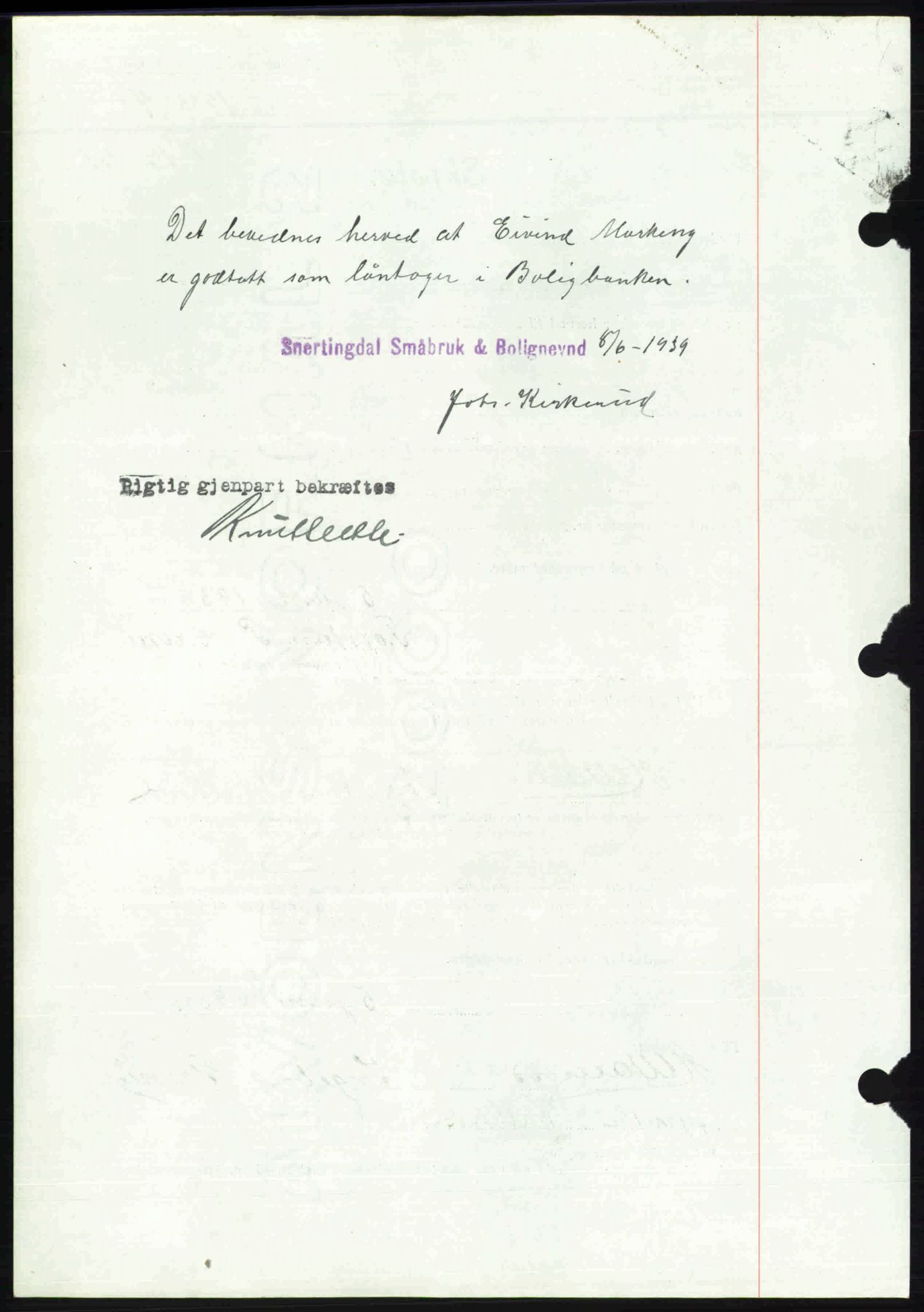 Toten tingrett, SAH/TING-006/H/Hb/Hbc/L0008: Mortgage book no. Hbc-08, 1941-1941, Diary no: : 1433/1941