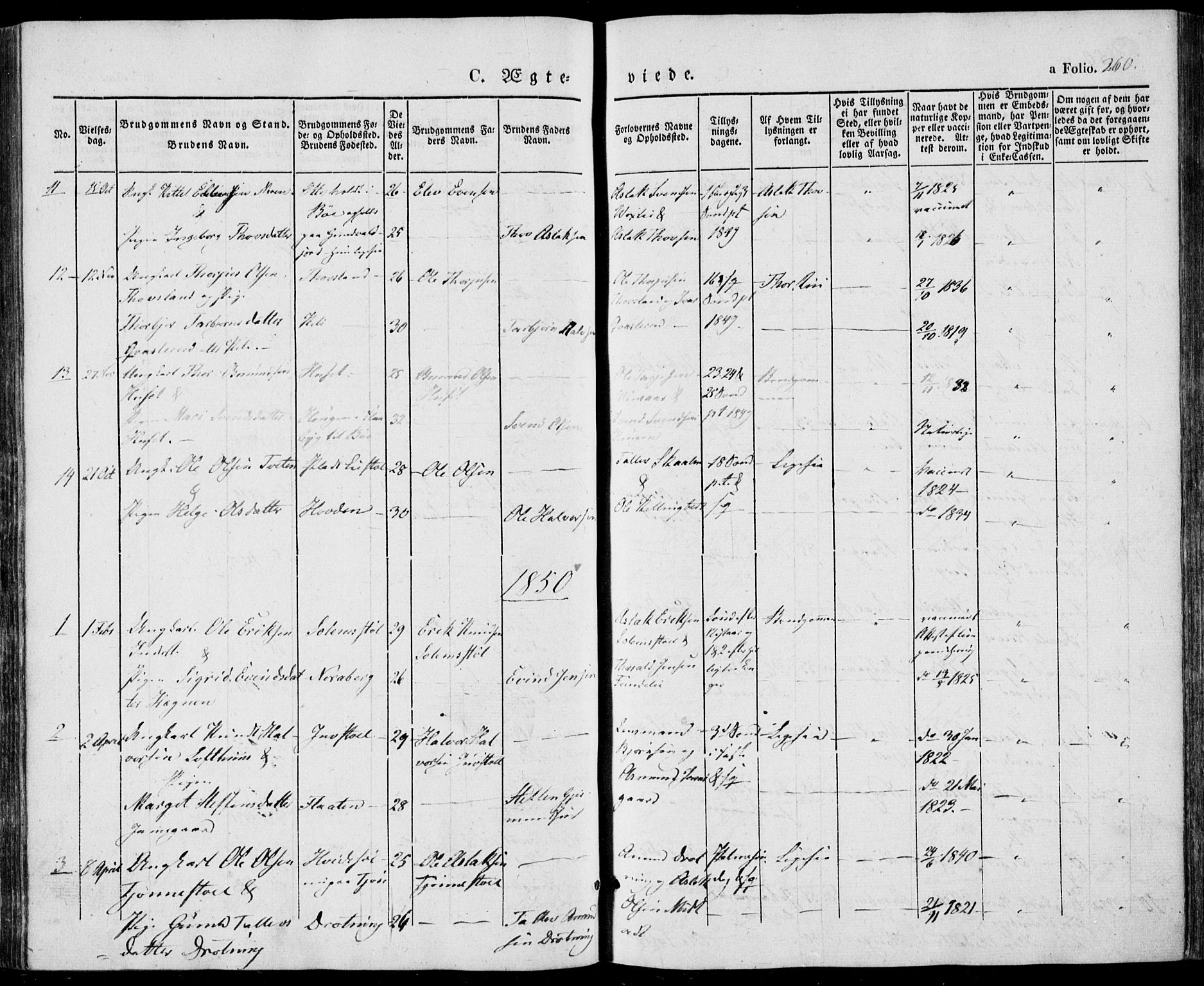 Vinje kirkebøker, SAKO/A-312/F/Fa/L0004: Parish register (official) no. I 4, 1843-1869, p. 260
