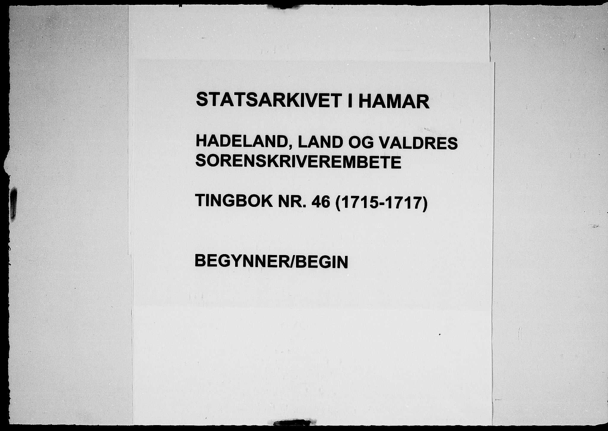 Hadeland, Land og Valdres sorenskriveri, SAH/TING-028/G/Gb/L0046: Tingbok, 1715-1717