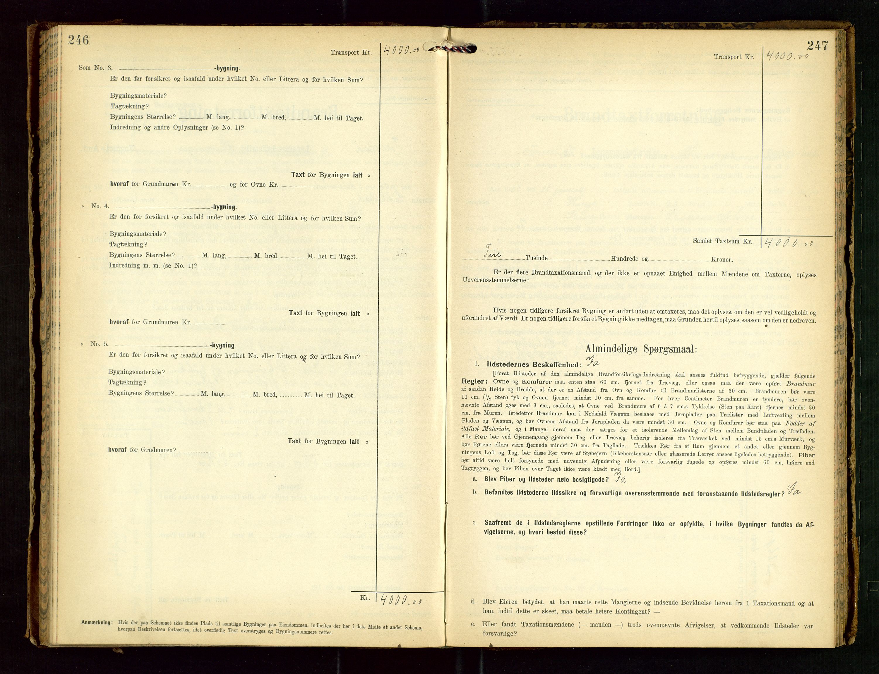Torvestad lensmannskontor, SAST/A-100307/1/Gob/L0003: "Brandtaxationsprotokol for Torvestad Lensmannsdistrikt", 1905-1909, p. 246-247