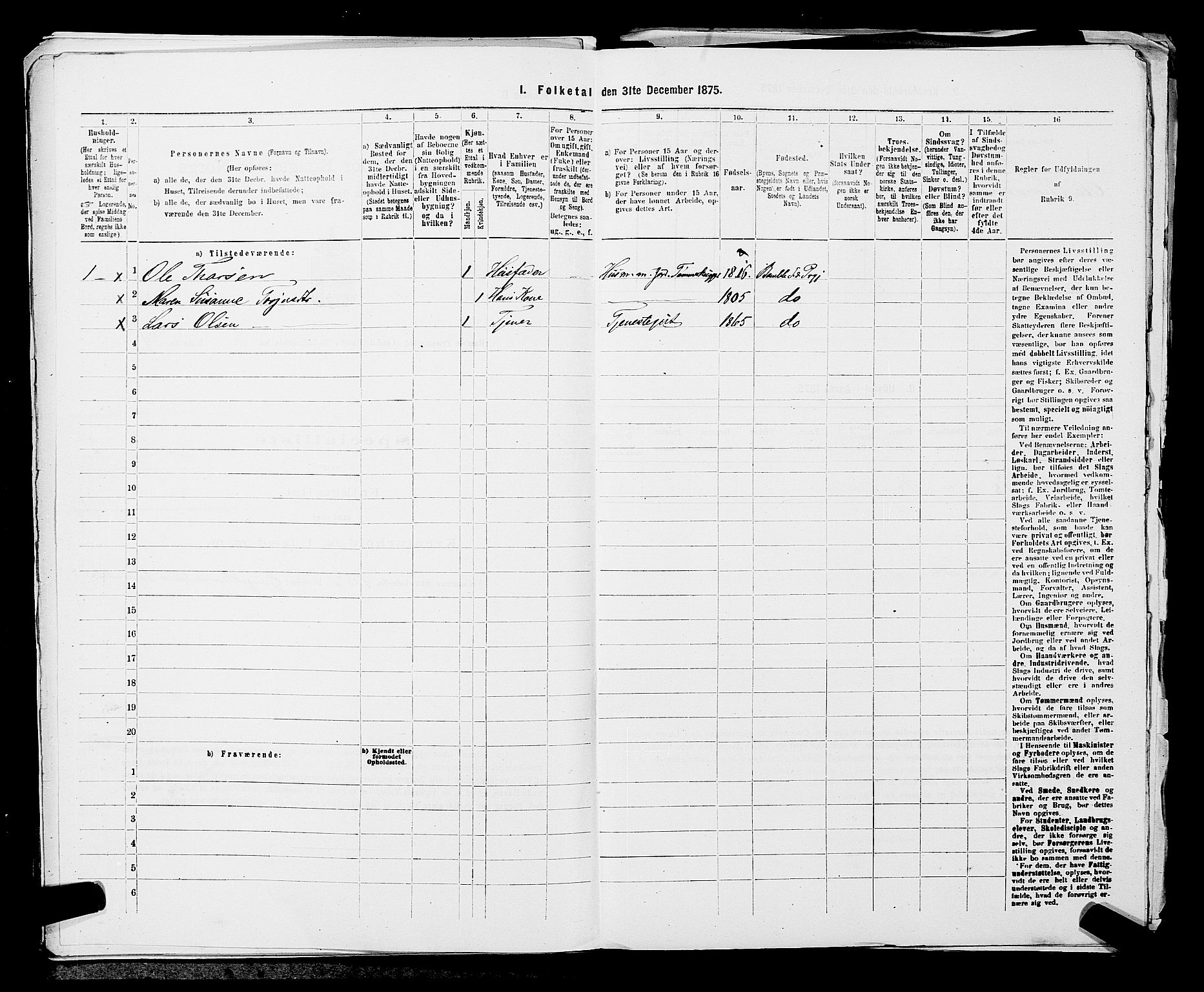 SAKO, 1875 census for 0814L Bamble/Bamble, 1875, p. 940