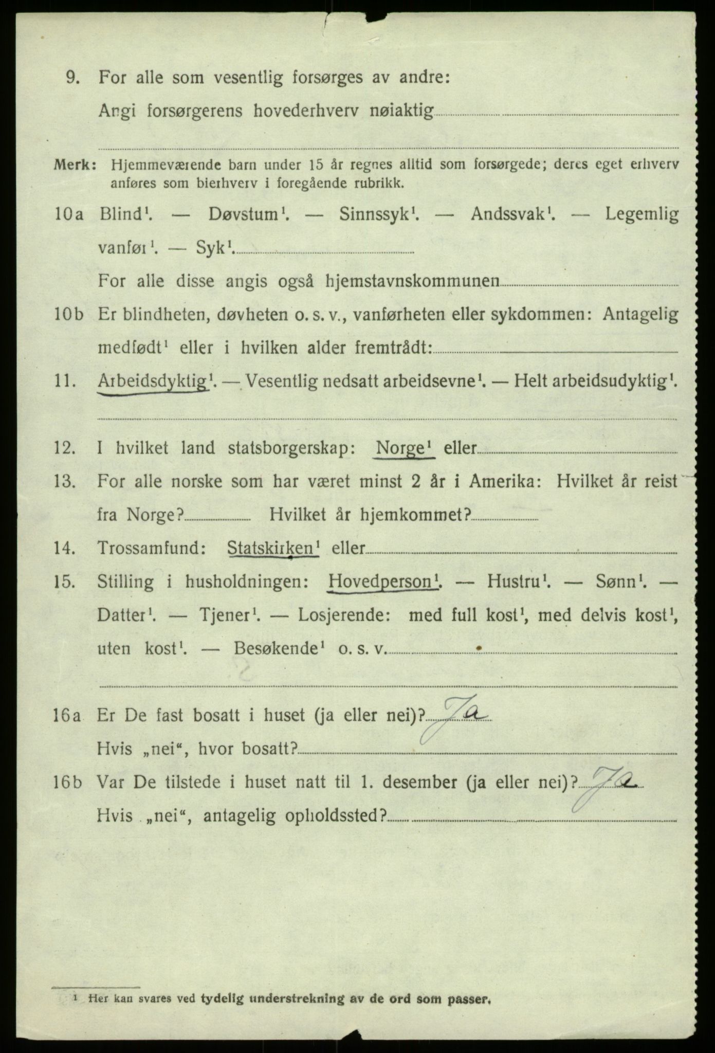 SAB, 1920 census for Haus, 1920, p. 8788