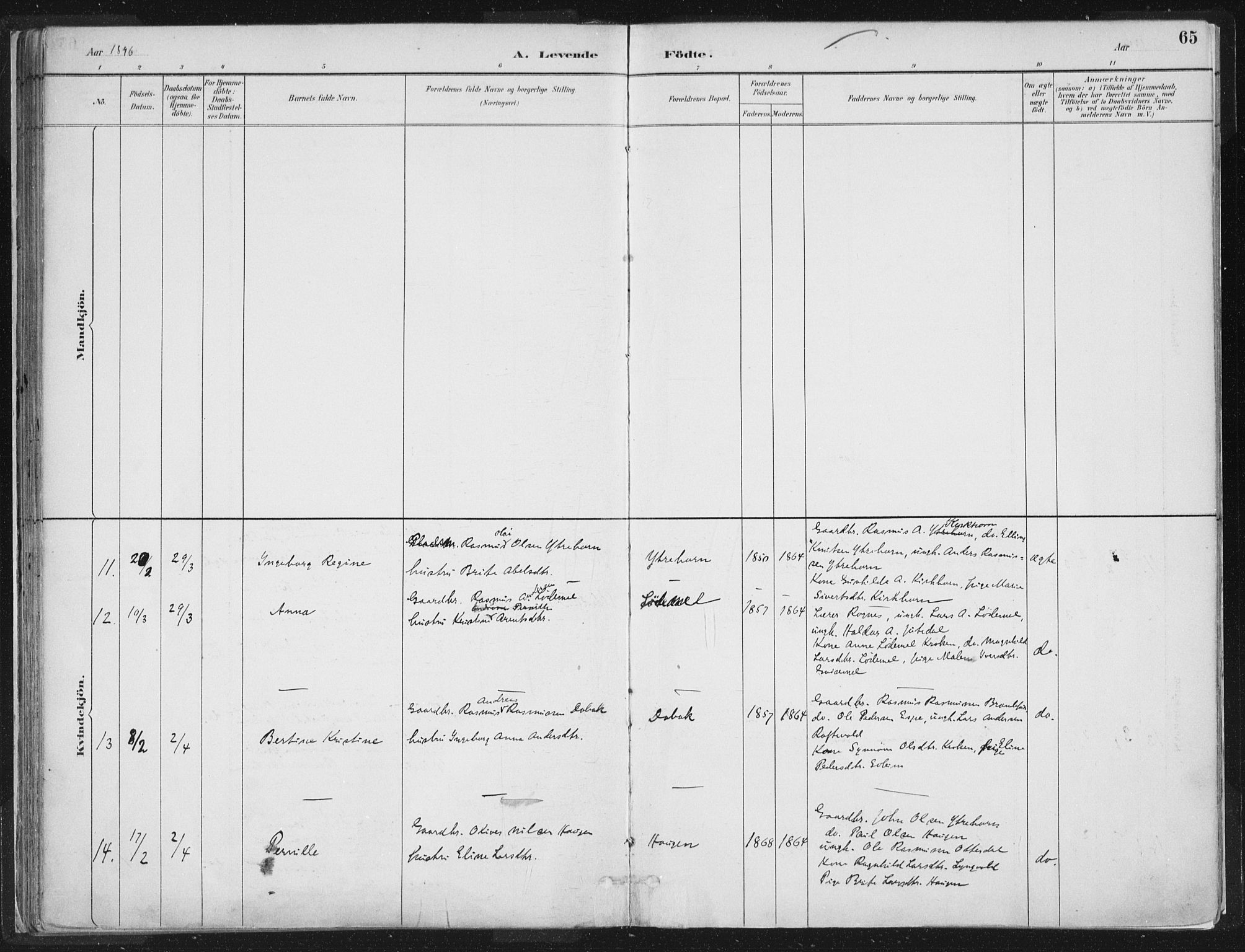 Hornindal sokneprestembete, SAB/A-82401/H/Haa/Haaa/L0003/0001: Parish register (official) no. A 3A, 1887-1917, p. 65