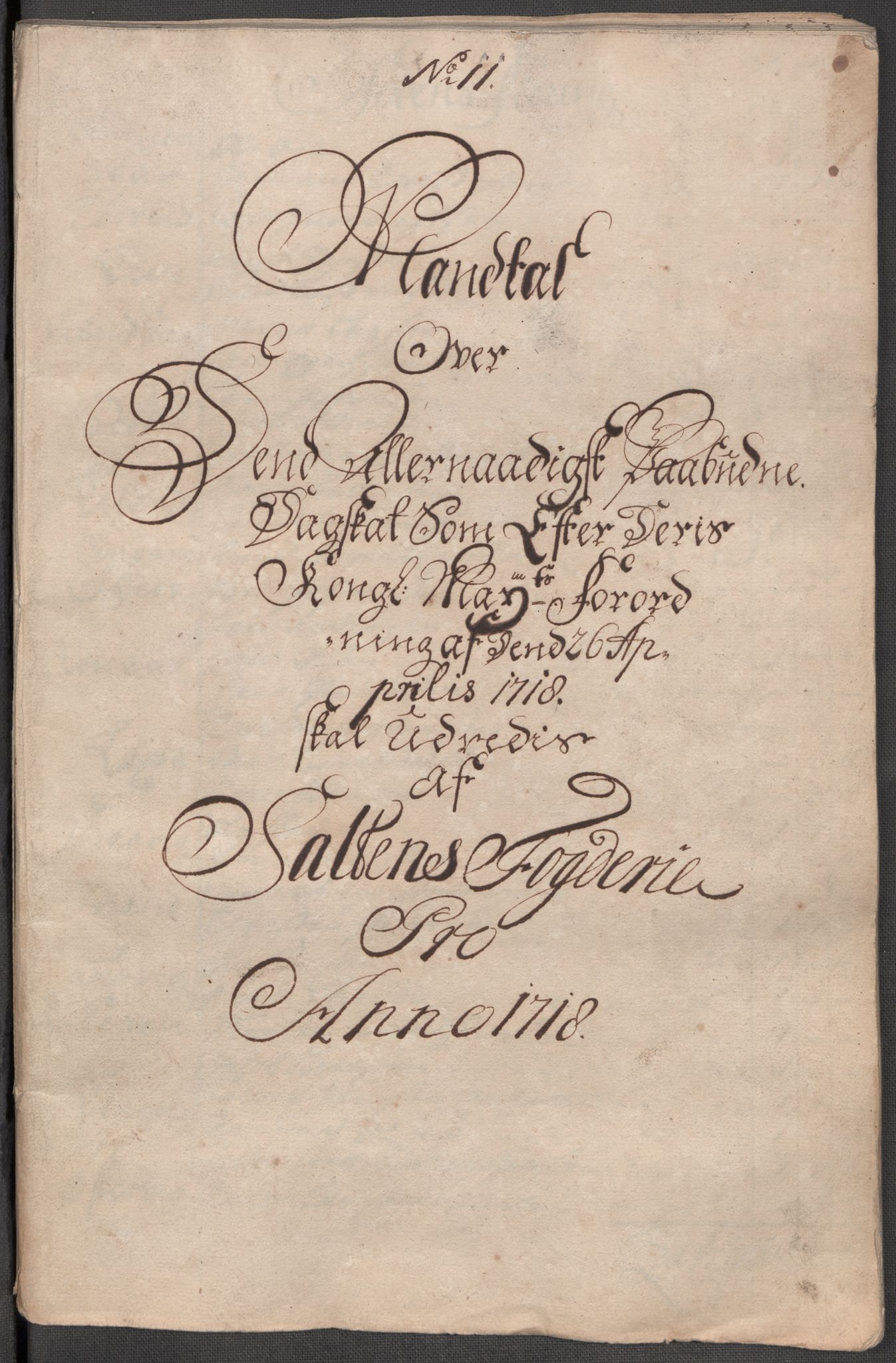 Rentekammeret inntil 1814, Reviderte regnskaper, Fogderegnskap, AV/RA-EA-4092/R66/L4588: Fogderegnskap Salten, 1718, p. 179