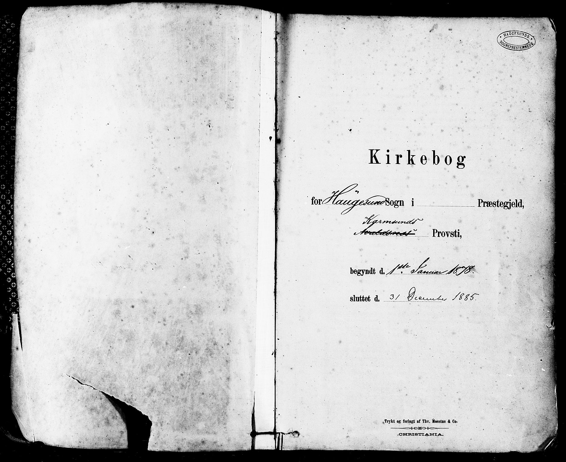 Haugesund sokneprestkontor, SAST/A -101863/H/Ha/Haa/L0001: Parish register (official) no. A 1, 1878-1885