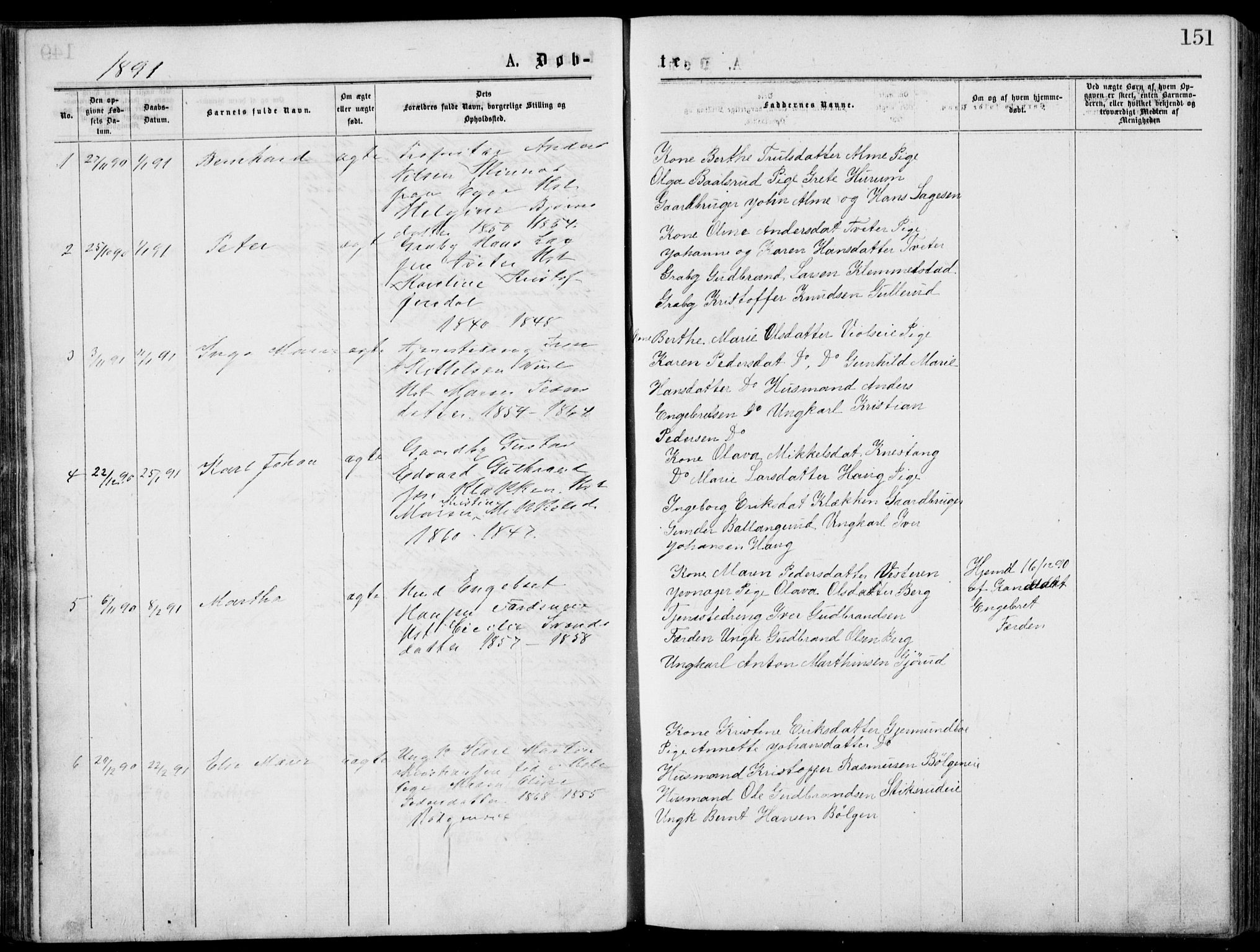 Norderhov kirkebøker, SAKO/A-237/G/Gb/L0001: Parish register (copy) no. II 1, 1876-1899, p. 151