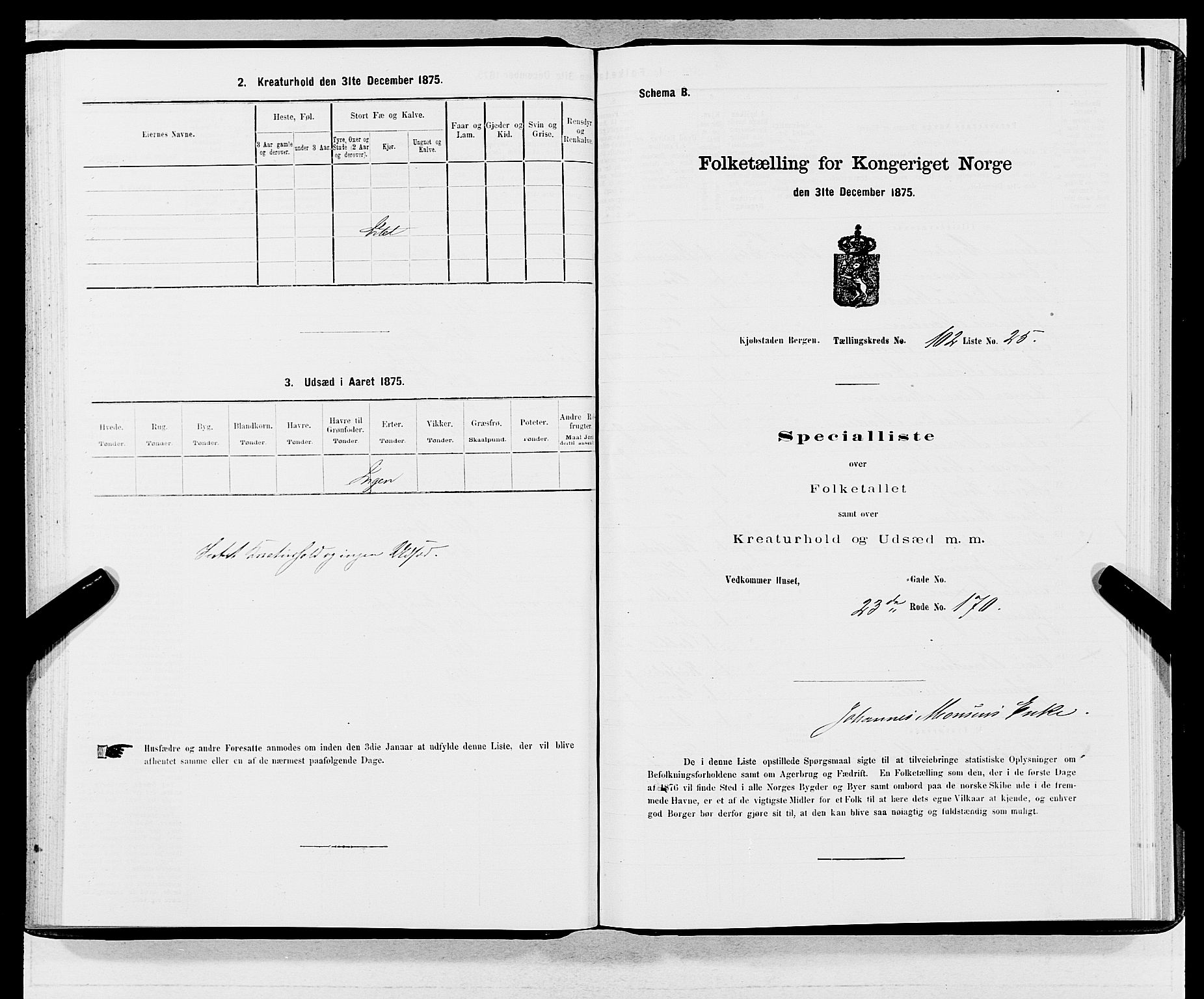 SAB, 1875 census for 1301 Bergen, 1875, p. 5558