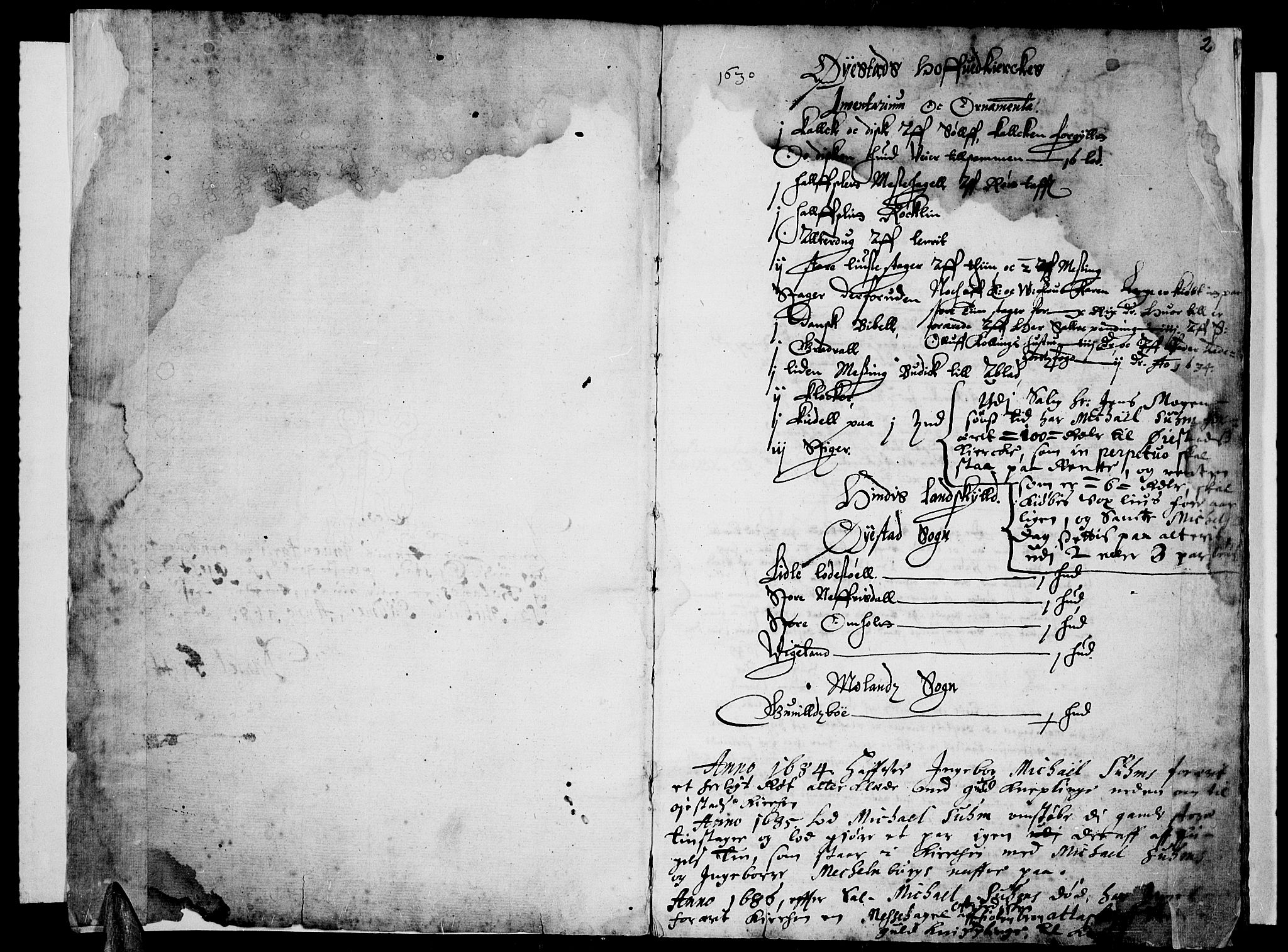 Øyestad sokneprestkontor, AV/SAK-1111-0049/F/Fa/L0001: Parish register (official) no. A 1 /1, 1630-1691, p. 2