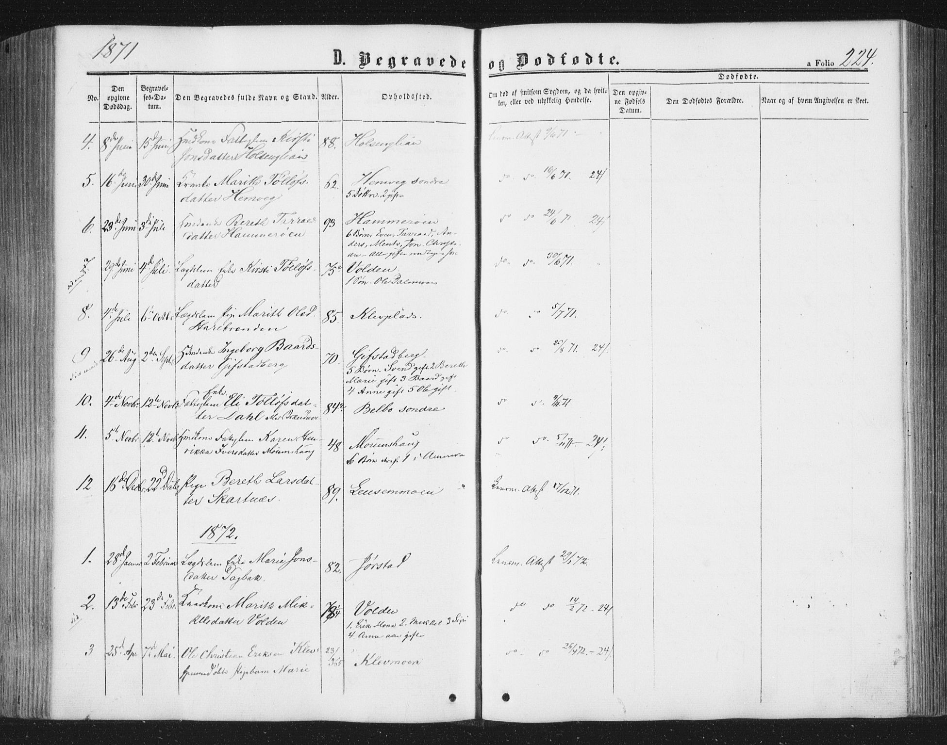 Ministerialprotokoller, klokkerbøker og fødselsregistre - Nord-Trøndelag, SAT/A-1458/749/L0472: Parish register (official) no. 749A06, 1857-1873, p. 224