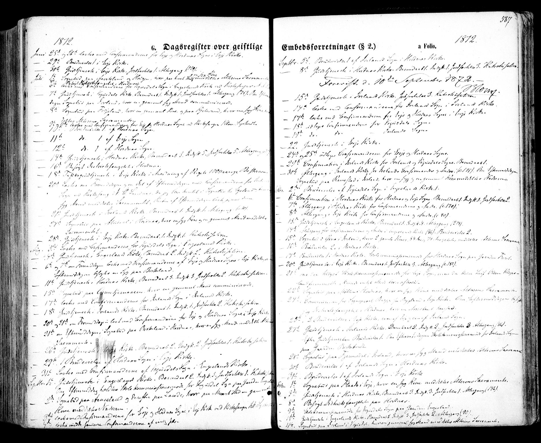 Evje sokneprestkontor, SAK/1111-0008/F/Fa/Faa/L0006: Parish register (official) no. A 6, 1866-1884, p. 587