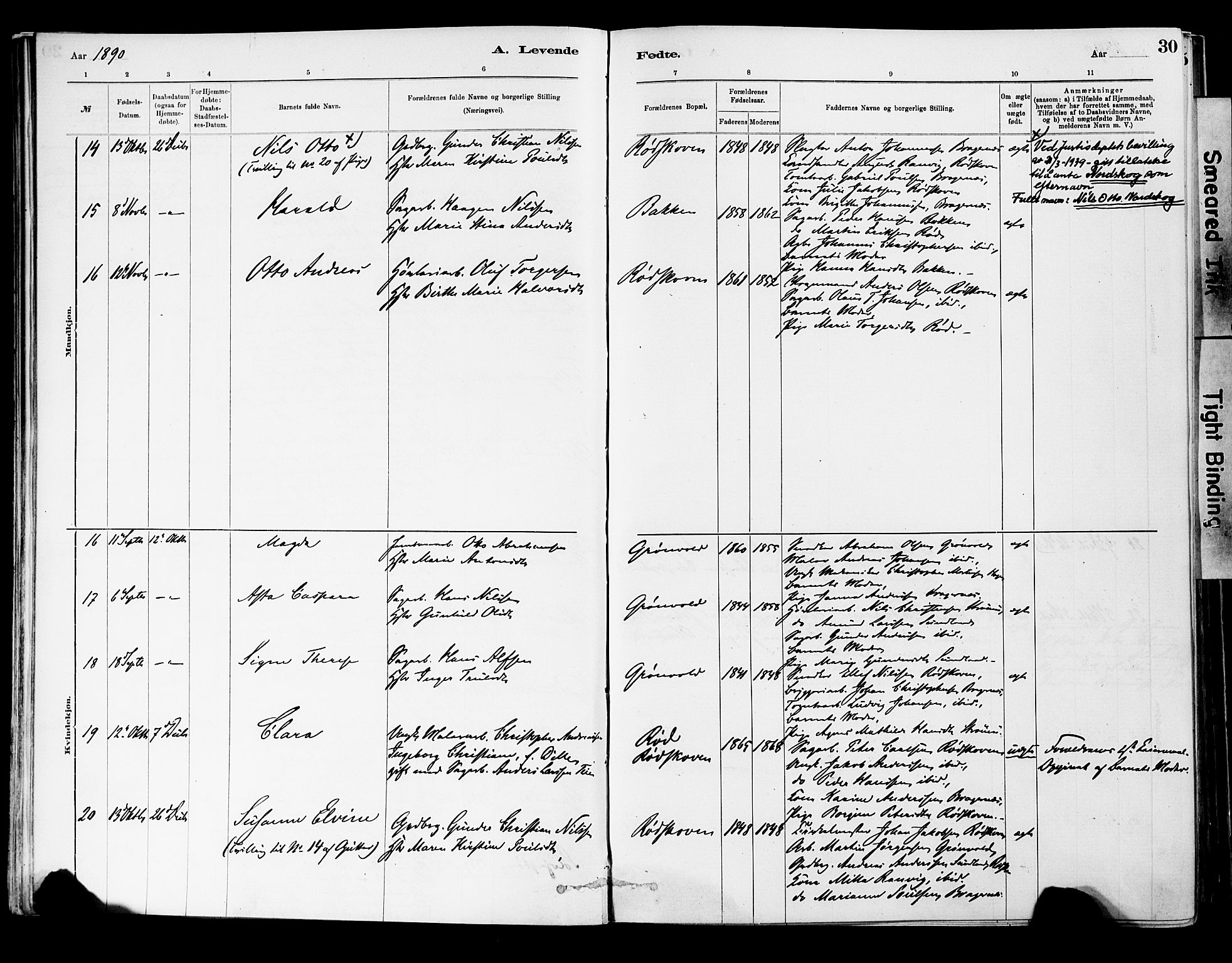 Strømsgodset kirkebøker, AV/SAKO-A-324/F/Fa/L0001: Parish register (official) no. 1, 1885-1909, p. 30