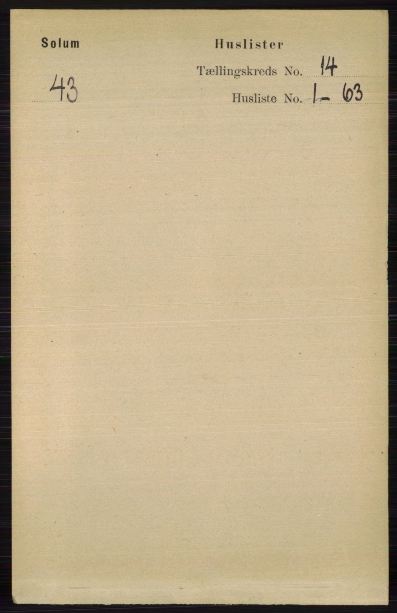 RA, 1891 census for 0818 Solum, 1891, p. 6295
