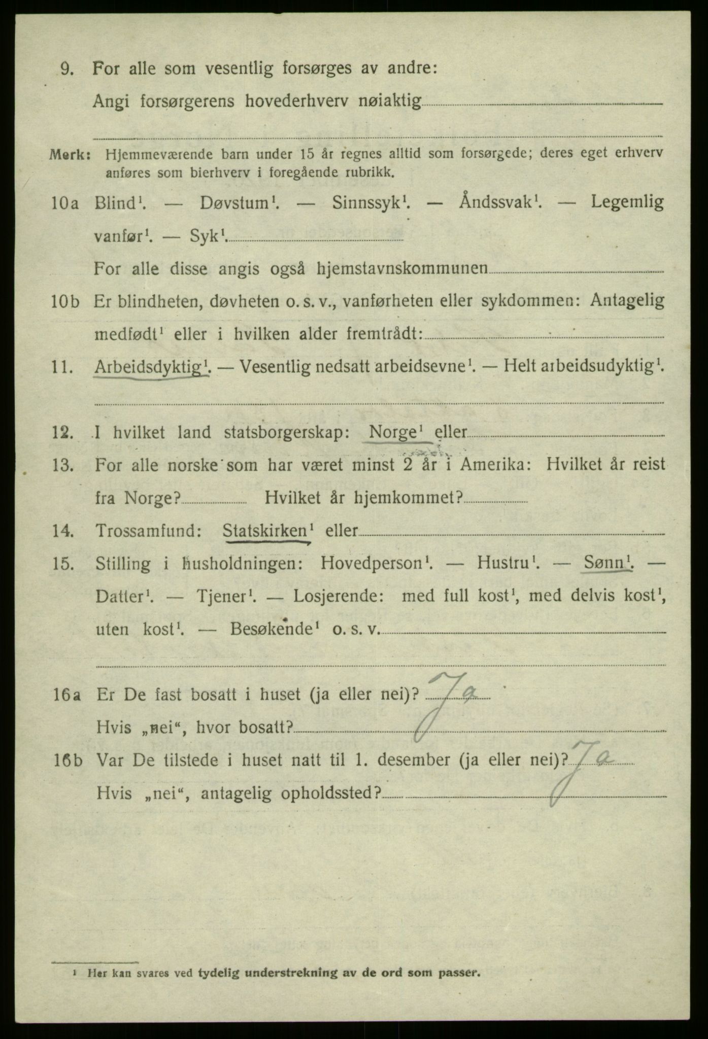 SAB, 1920 census for Kinn, 1920, p. 2822