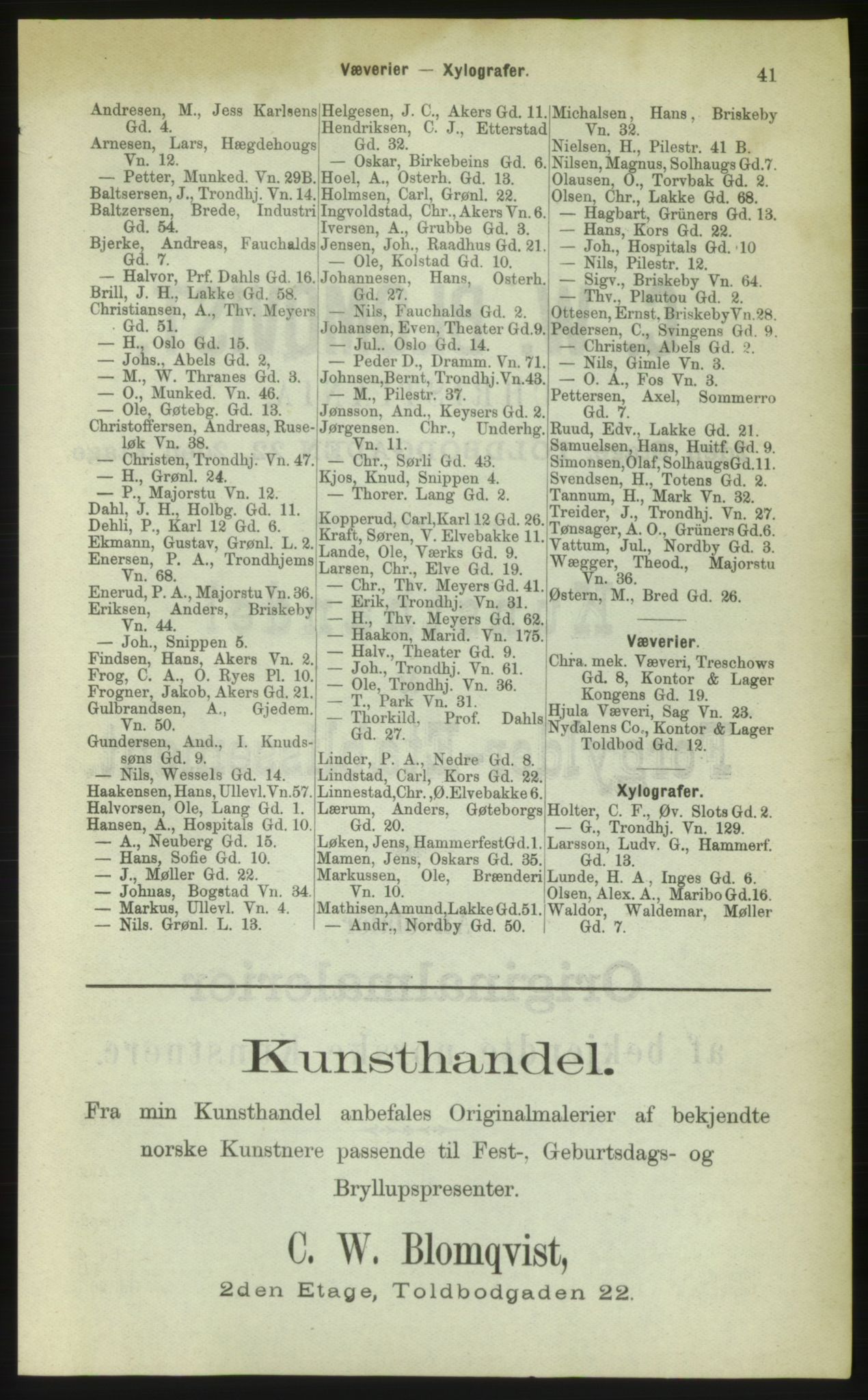 Kristiania/Oslo adressebok, PUBL/-, 1883, p. 41