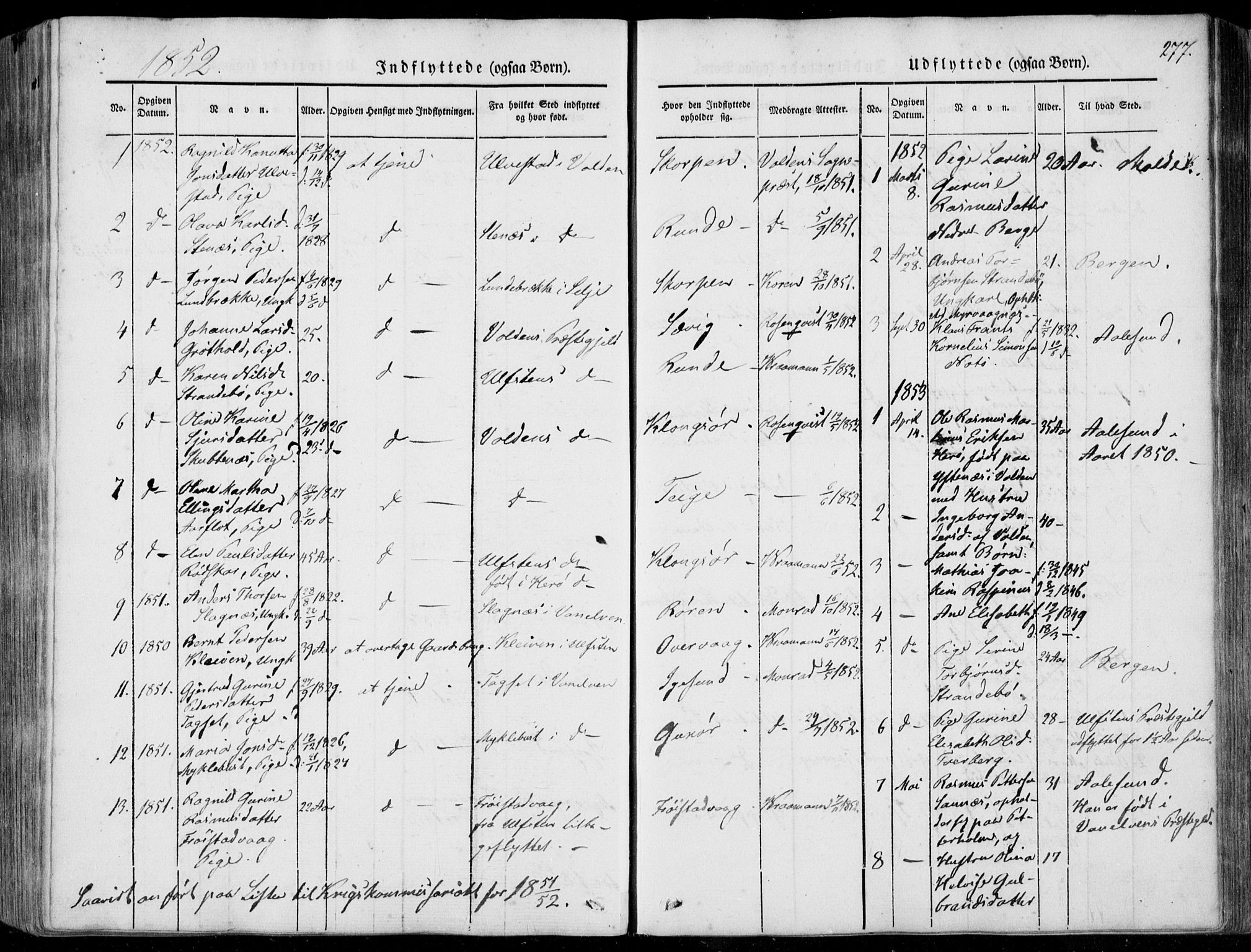 Ministerialprotokoller, klokkerbøker og fødselsregistre - Møre og Romsdal, AV/SAT-A-1454/507/L0070: Parish register (official) no. 507A05, 1842-1873, p. 277