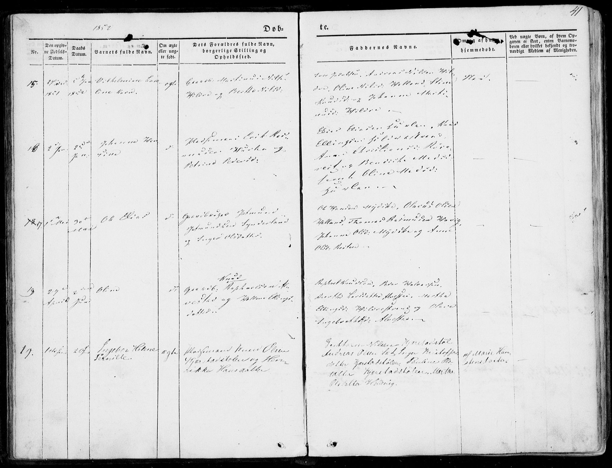 Ministerialprotokoller, klokkerbøker og fødselsregistre - Møre og Romsdal, AV/SAT-A-1454/536/L0497: Parish register (official) no. 536A06, 1845-1865, p. 41