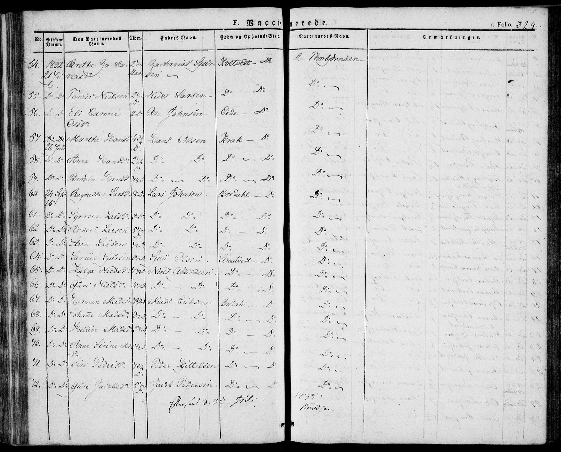 Skjold sokneprestkontor, AV/SAST-A-101847/H/Ha/Haa/L0005: Parish register (official) no. A 5, 1830-1856, p. 324