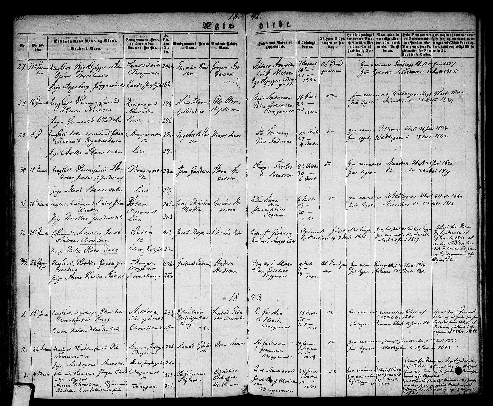 Bragernes kirkebøker, SAKO/A-6/F/Fc/L0001: Parish register (official) no. III 1, 1830-1853, p. 157