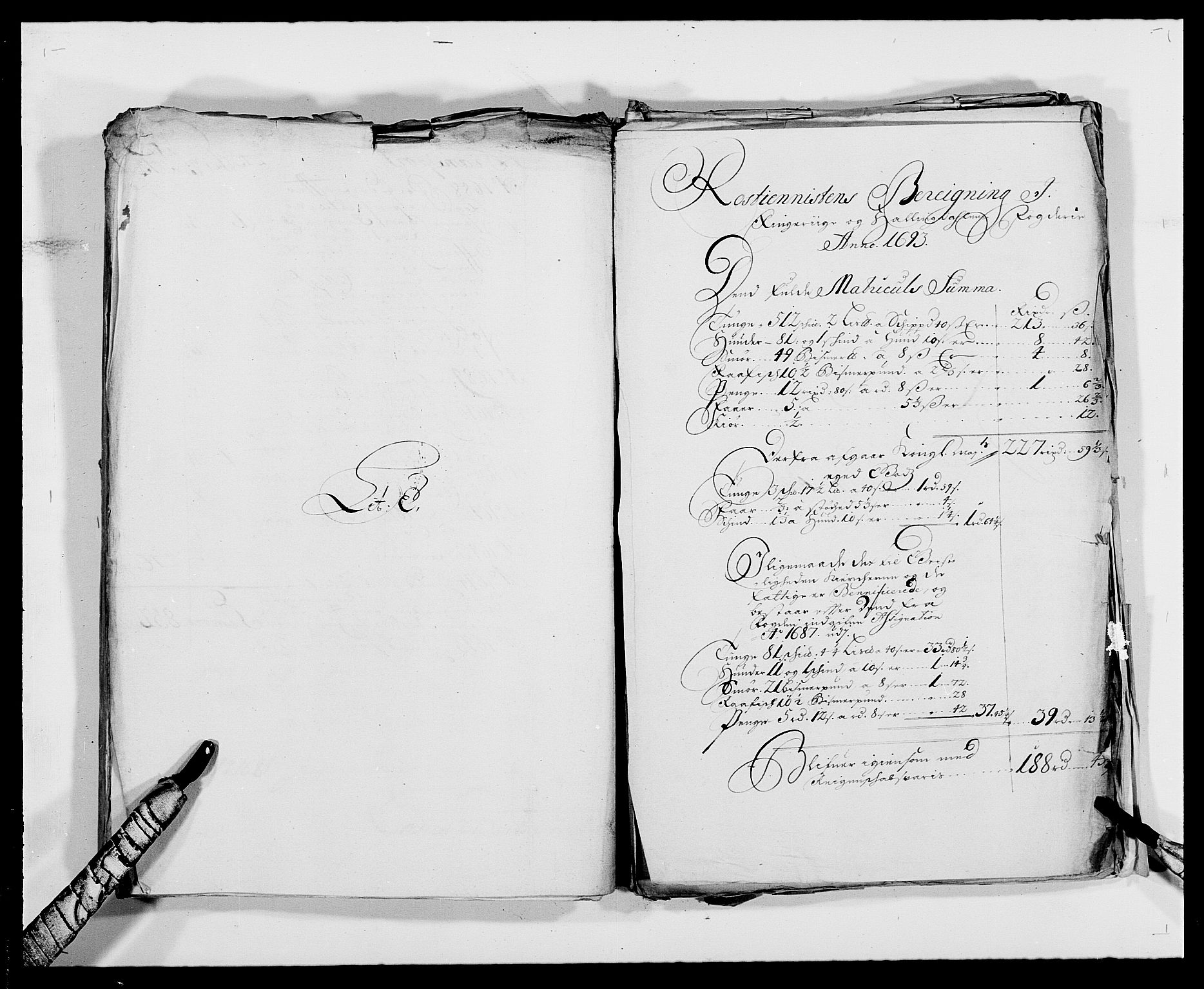 Rentekammeret inntil 1814, Reviderte regnskaper, Fogderegnskap, AV/RA-EA-4092/R21/L1450: Fogderegnskap Ringerike og Hallingdal, 1693, p. 106