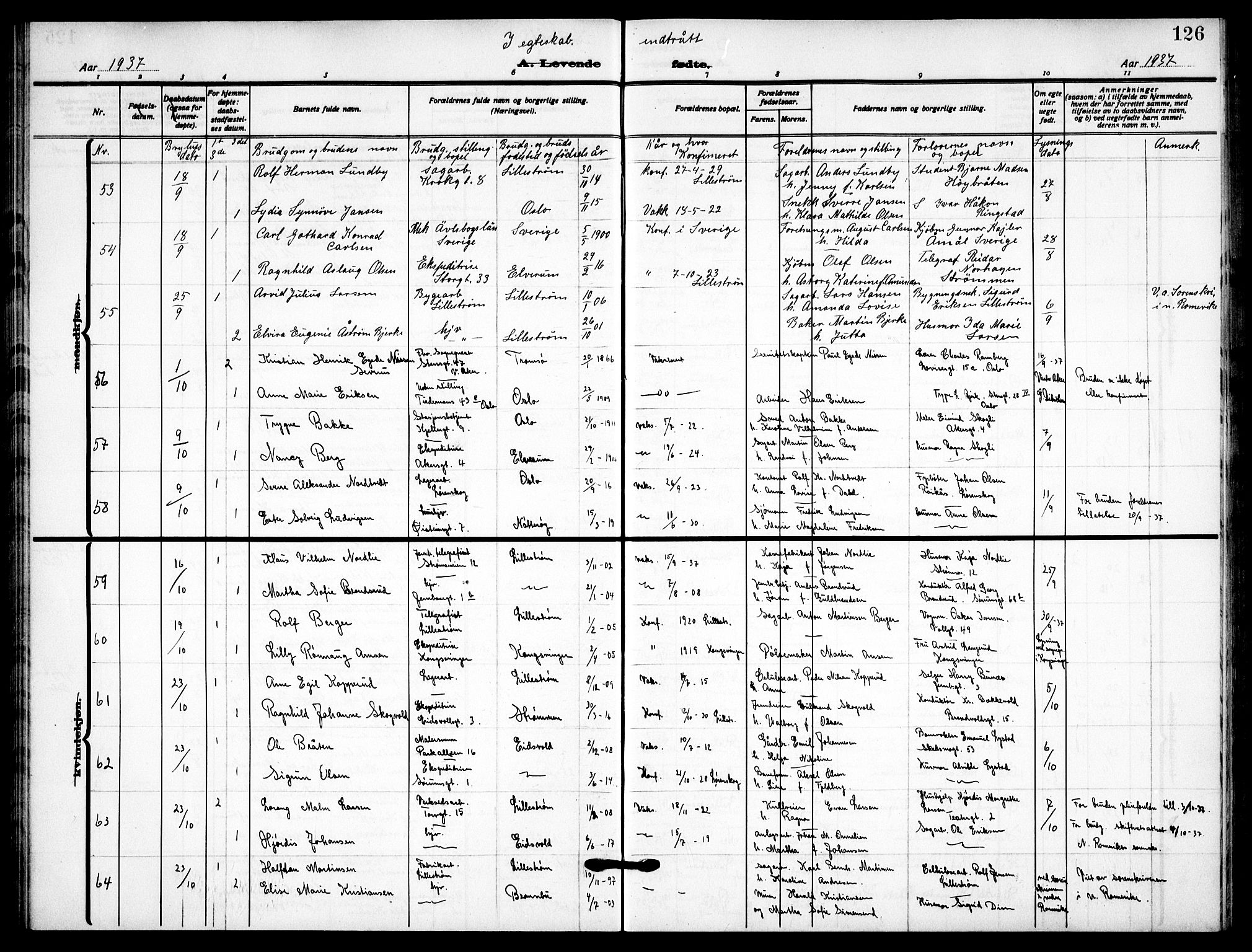 Skedsmo prestekontor Kirkebøker, AV/SAO-A-10033a/G/Gc/L0003: Parish register (copy) no. III 3, 1926-1939, p. 126