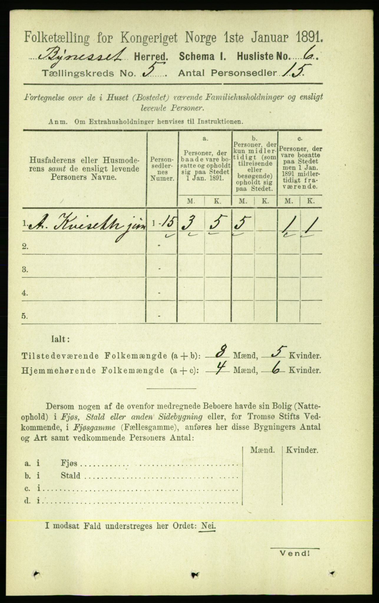 RA, 1891 census for 1655 Byneset, 1891, p. 1970