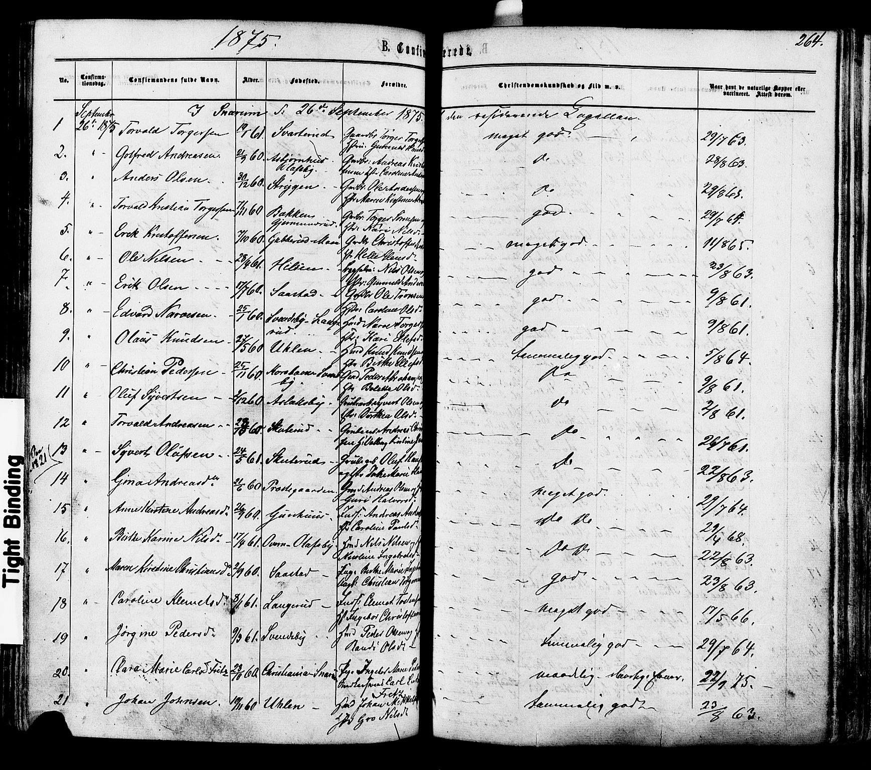 Modum kirkebøker, AV/SAKO-A-234/F/Fa/L0010: Parish register (official) no. 10, 1865-1876, p. 264