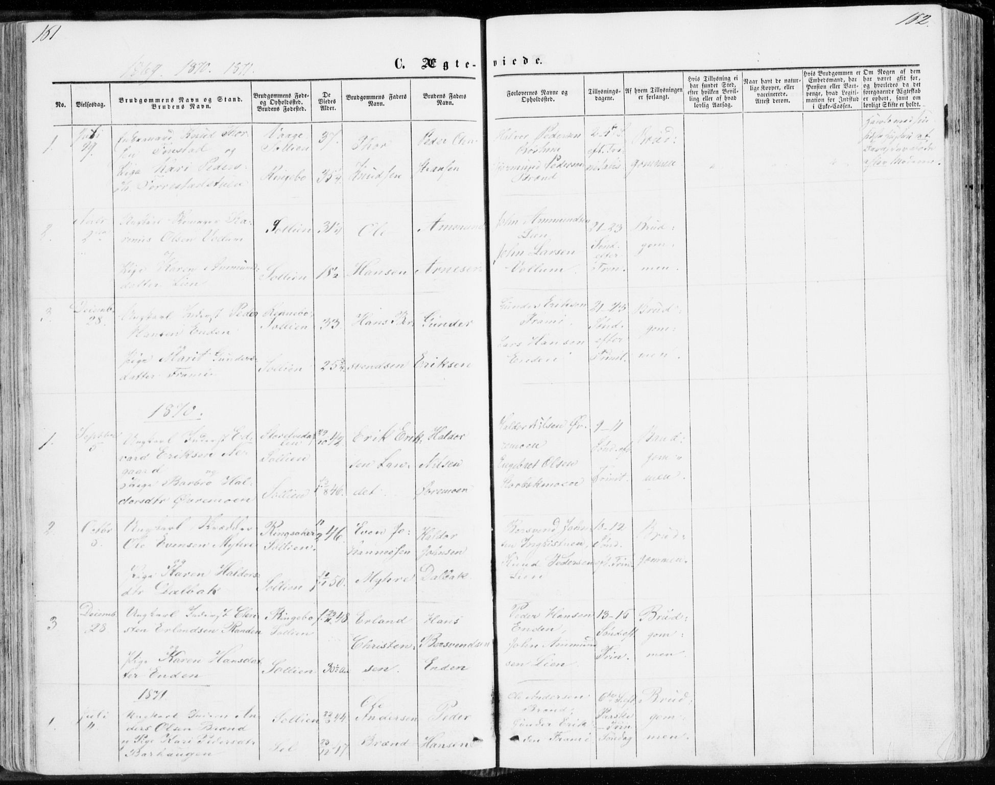 Sollia prestekontor, SAH/PREST-050/H/Ha/Haa/L0001: Parish register (official) no. 1, 1856-1885, p. 161-162