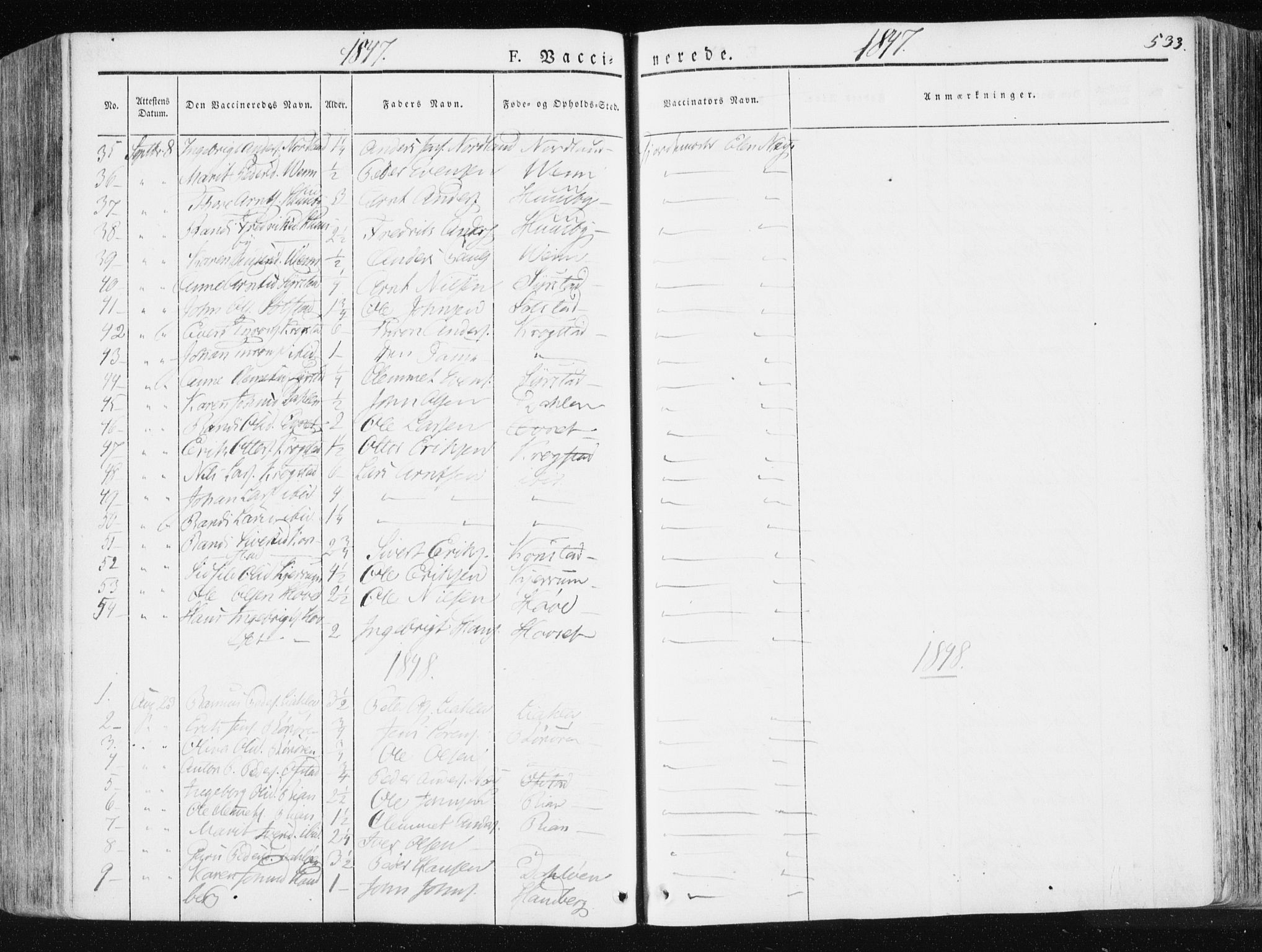 Ministerialprotokoller, klokkerbøker og fødselsregistre - Sør-Trøndelag, SAT/A-1456/665/L0771: Parish register (official) no. 665A06, 1830-1856, p. 533
