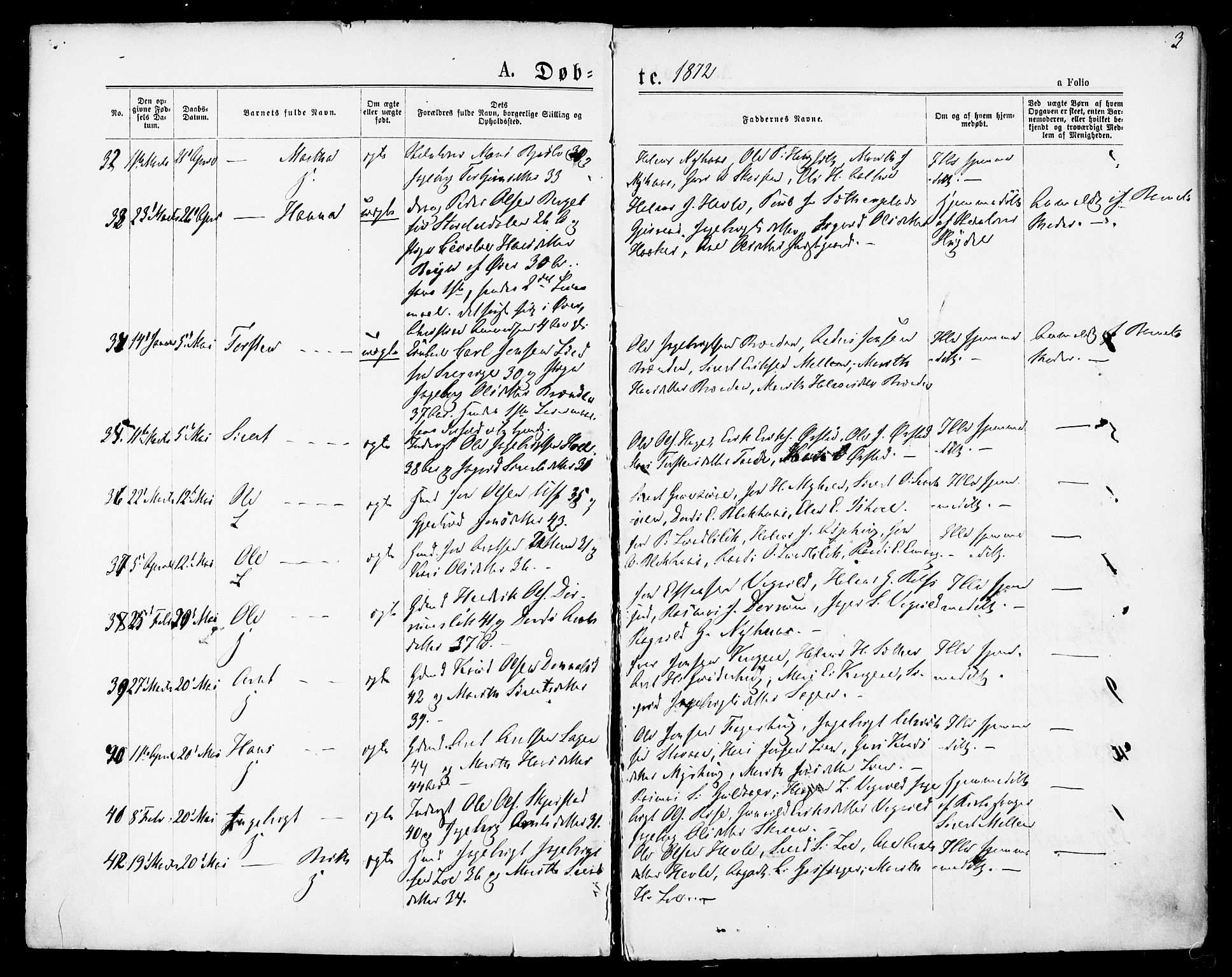 Ministerialprotokoller, klokkerbøker og fødselsregistre - Sør-Trøndelag, SAT/A-1456/678/L0900: Parish register (official) no. 678A09, 1872-1881, p. 3