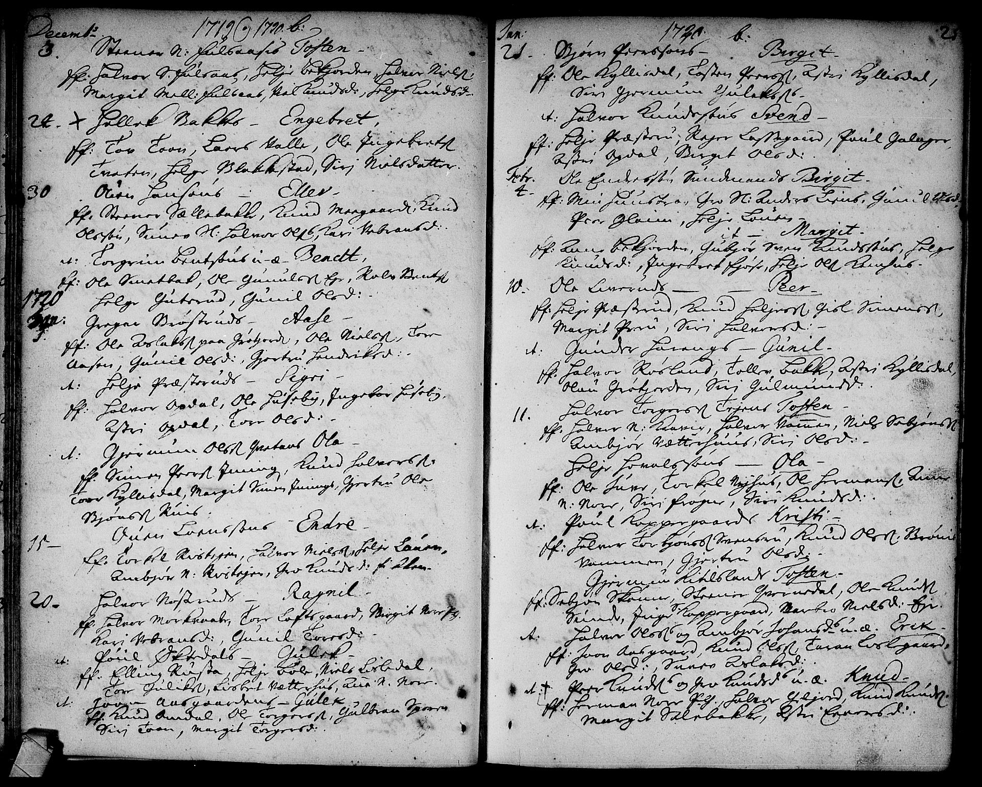 Rollag kirkebøker, SAKO/A-240/F/Fa/L0002: Parish register (official) no. I 2, 1714-1742, p. 25