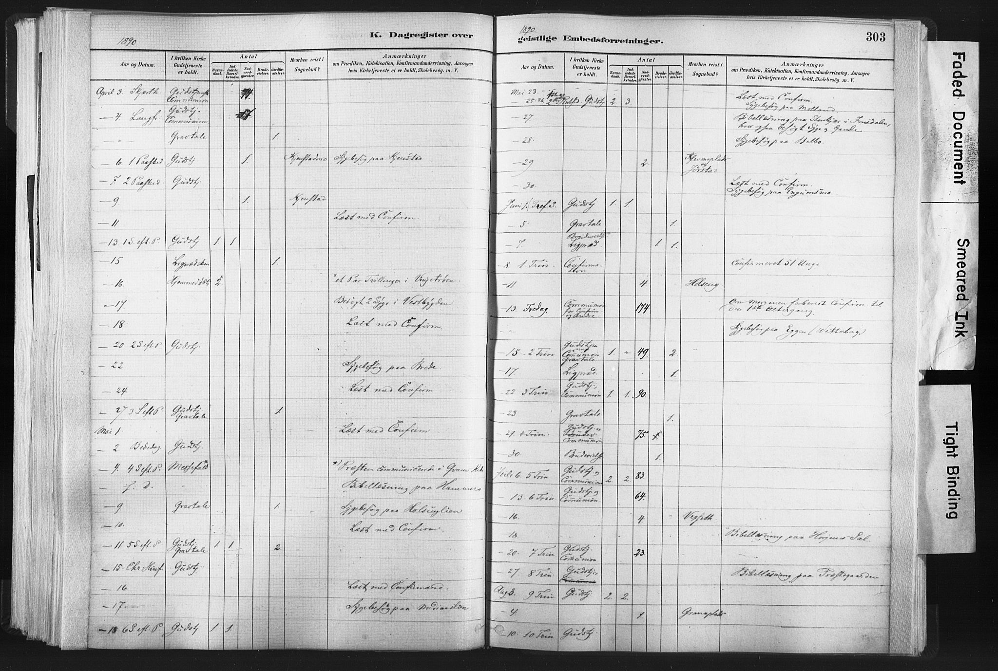 Ministerialprotokoller, klokkerbøker og fødselsregistre - Nord-Trøndelag, SAT/A-1458/749/L0474: Parish register (official) no. 749A08, 1887-1903, p. 303