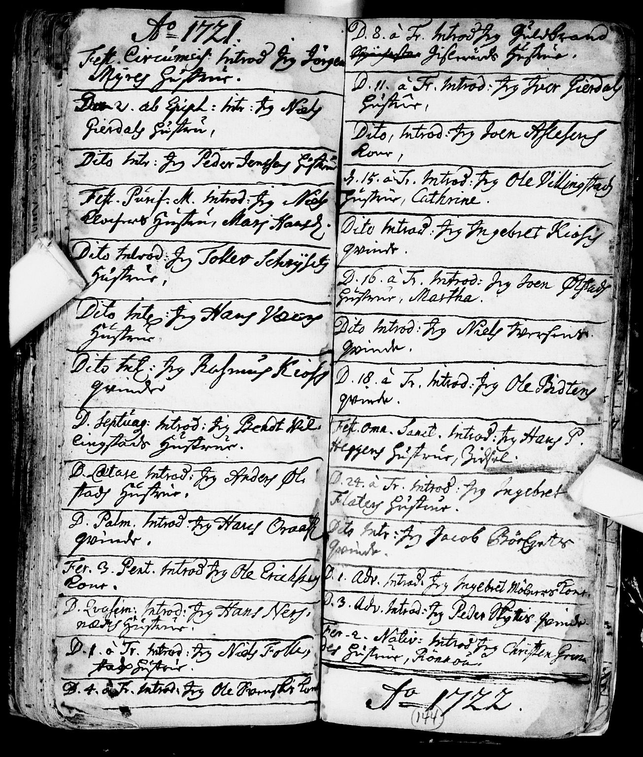 Røyken kirkebøker, AV/SAKO-A-241/F/Fa/L0001: Parish register (official) no. 1, 1701-1730, p. 144