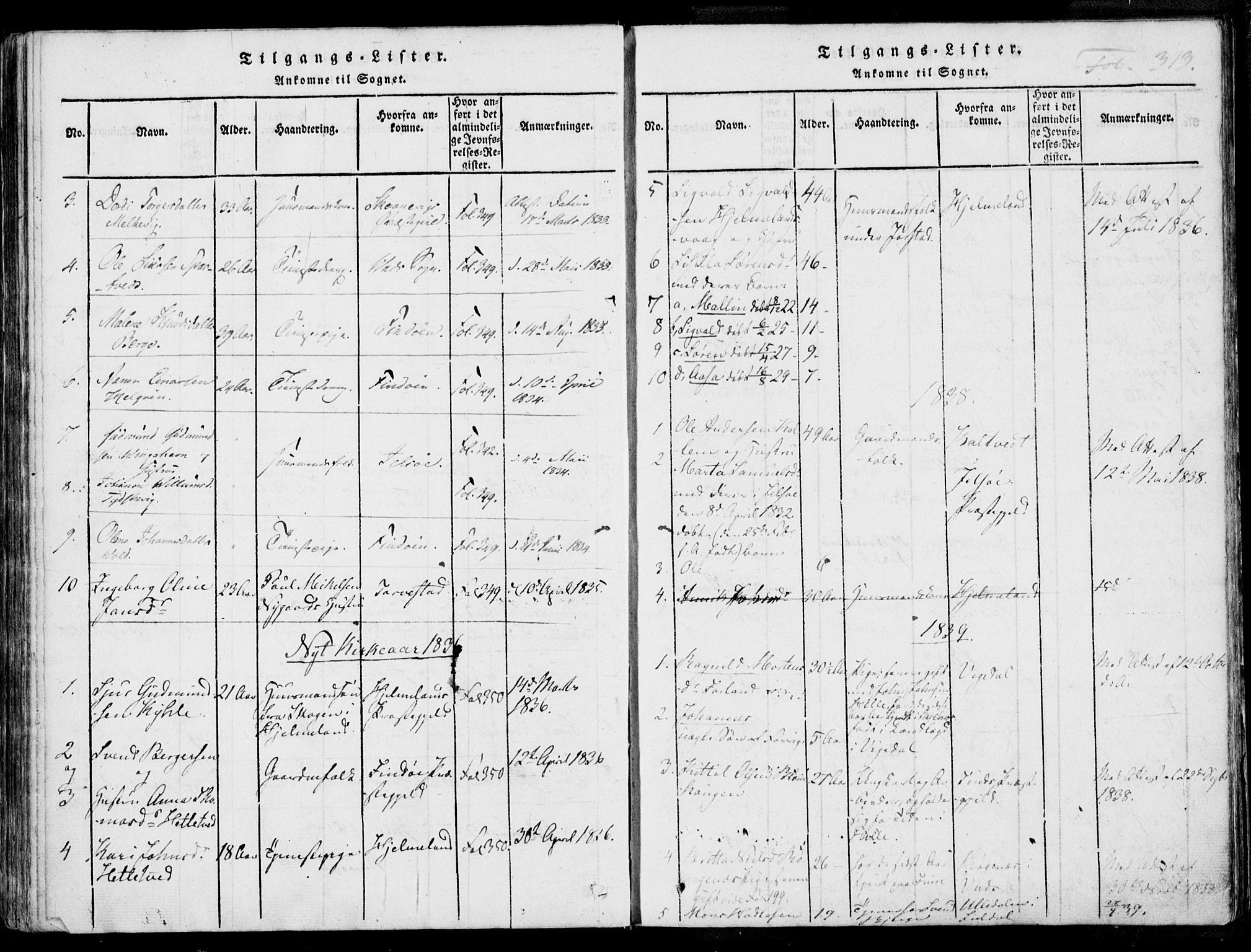 Nedstrand sokneprestkontor, AV/SAST-A-101841/01/IV: Parish register (official) no. A 7, 1816-1870, p. 313