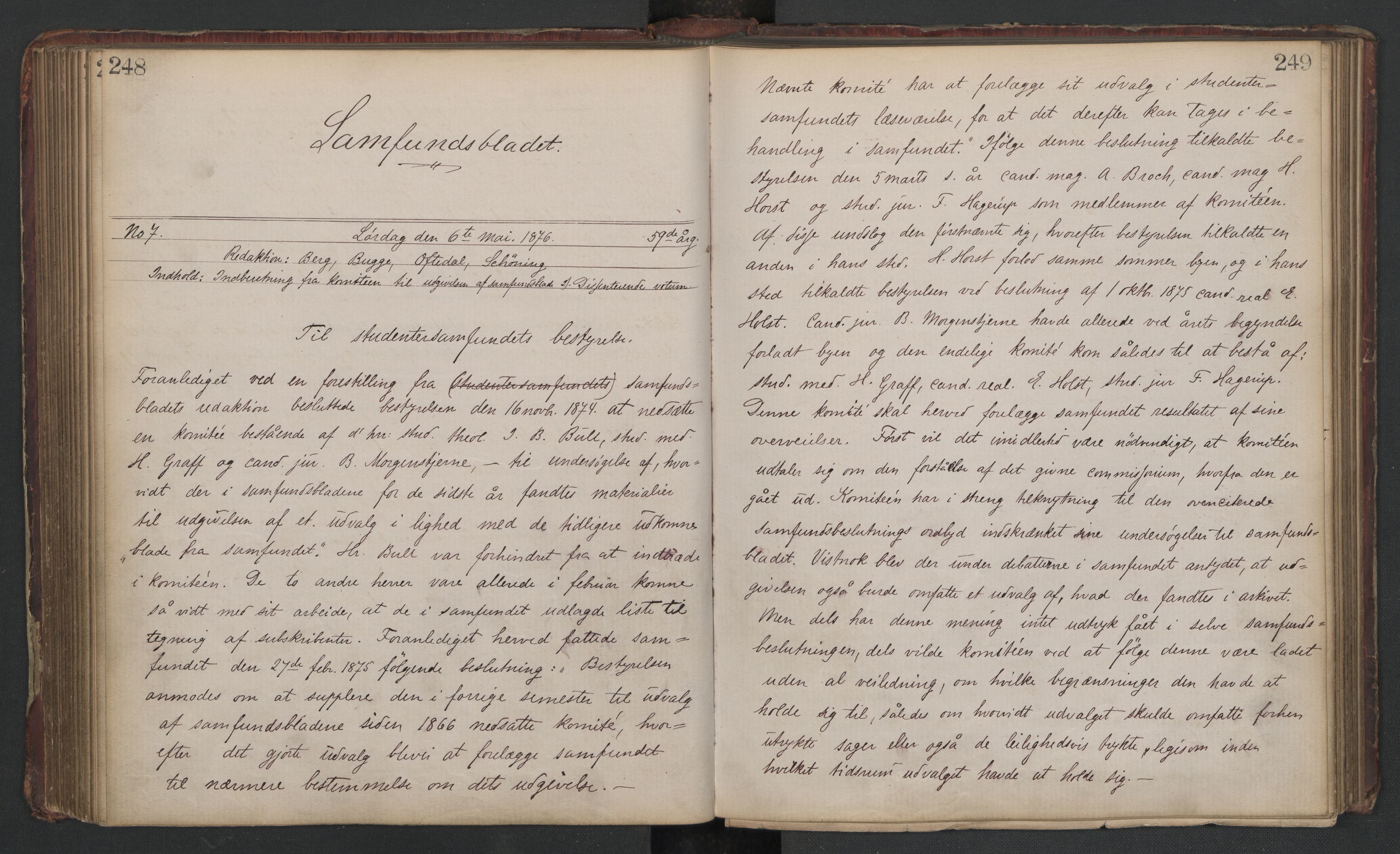 Det Norske Studentersamfund, AV/RA-PA-1322/X/Xa/L0010/0001: -- / Samfundsbladet, 1875-1876, p. 127
