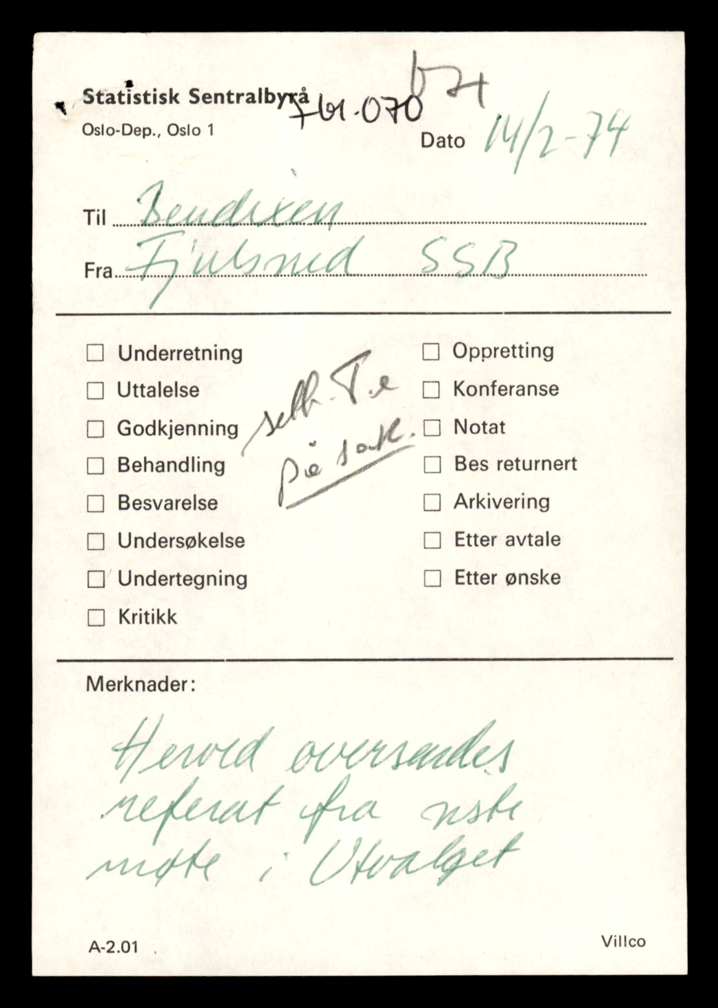 Direktoratet for naturforvaltning, AV/SAT-A-5209/4/D/De/L0102: Oppsyn, oppgaveplikt, 1965-1975, p. 143