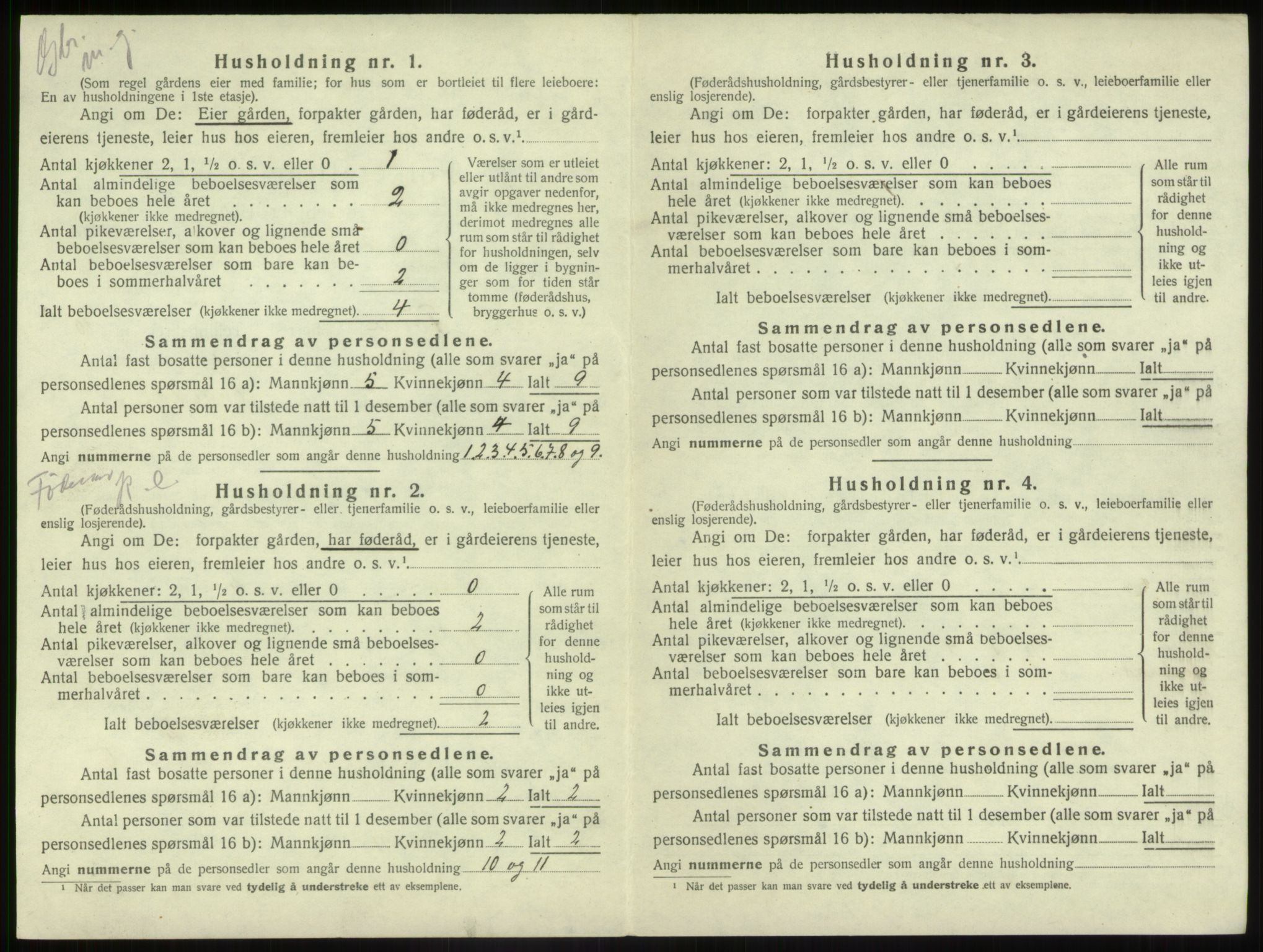 SAB, 1920 census for Førde, 1920, p. 537