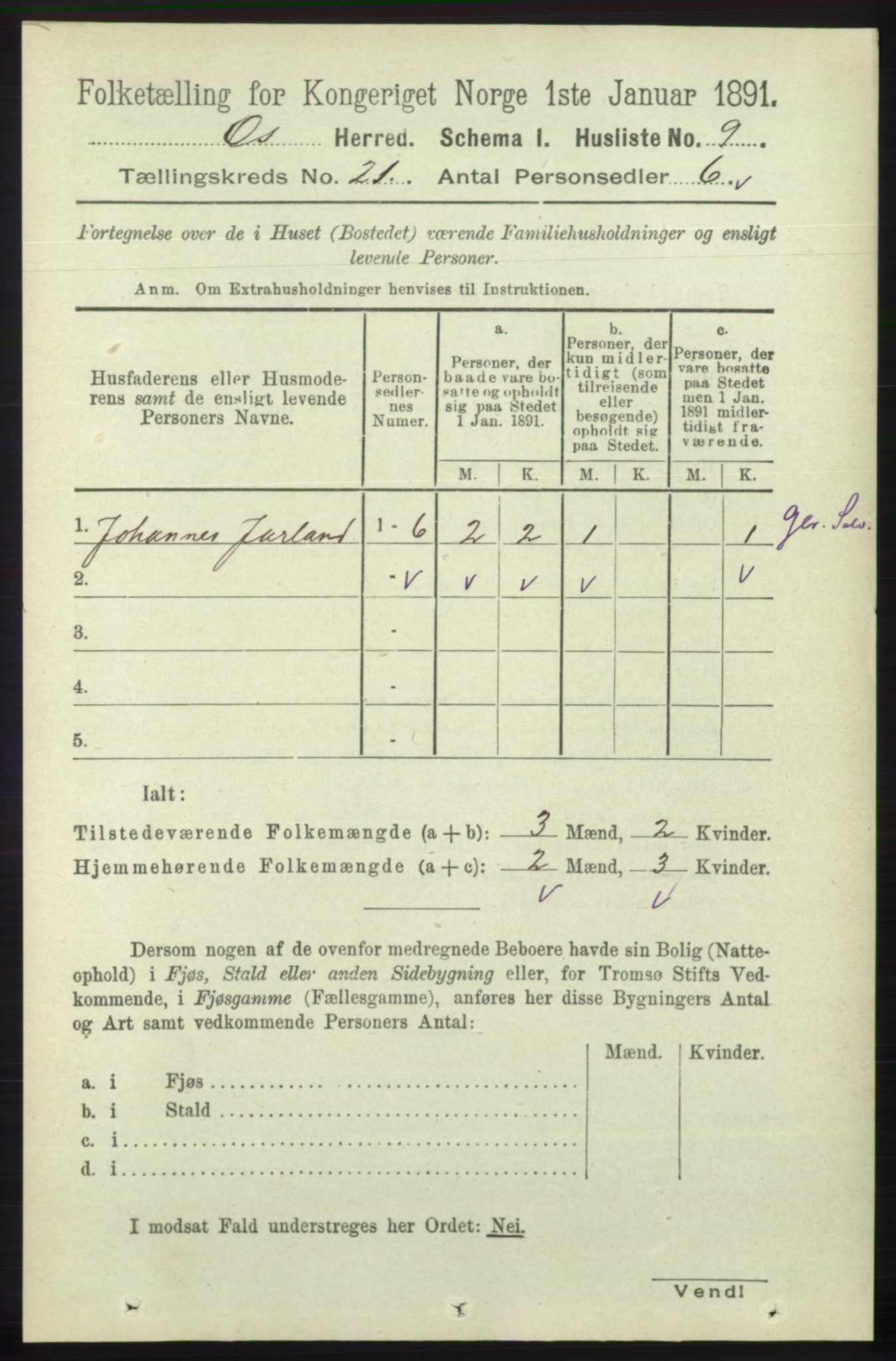 RA, 1891 census for 1243 Os, 1891, p. 4826