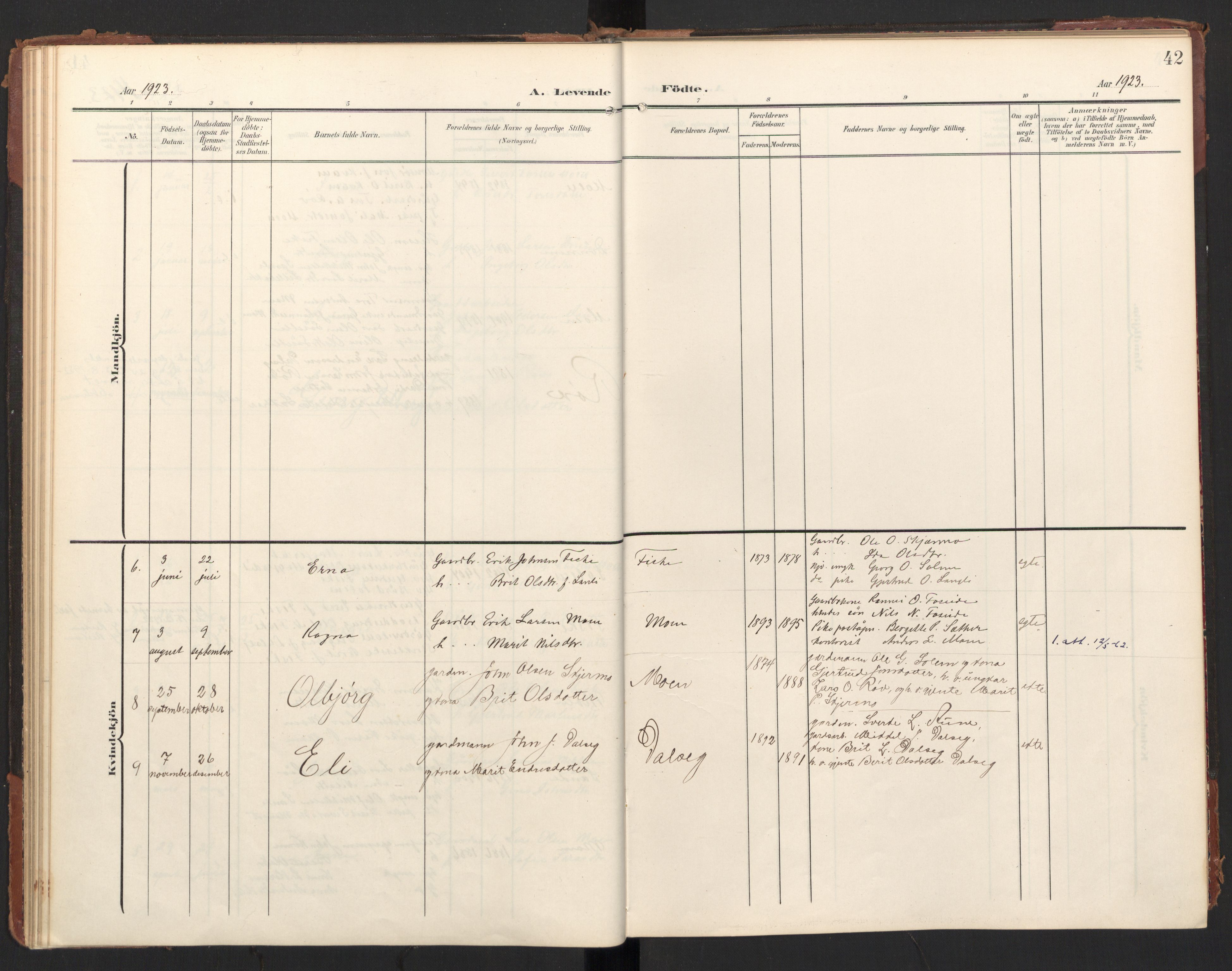 Ministerialprotokoller, klokkerbøker og fødselsregistre - Møre og Romsdal, AV/SAT-A-1454/597/L1063: Parish register (official) no. 597A02, 1905-1923, p. 42