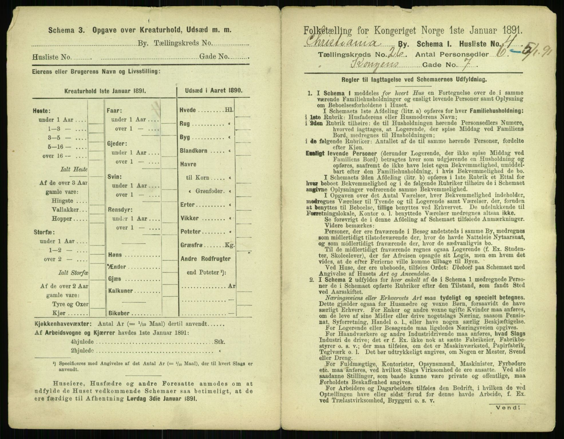 RA, 1891 census for 0301 Kristiania, 1891, p. 12996