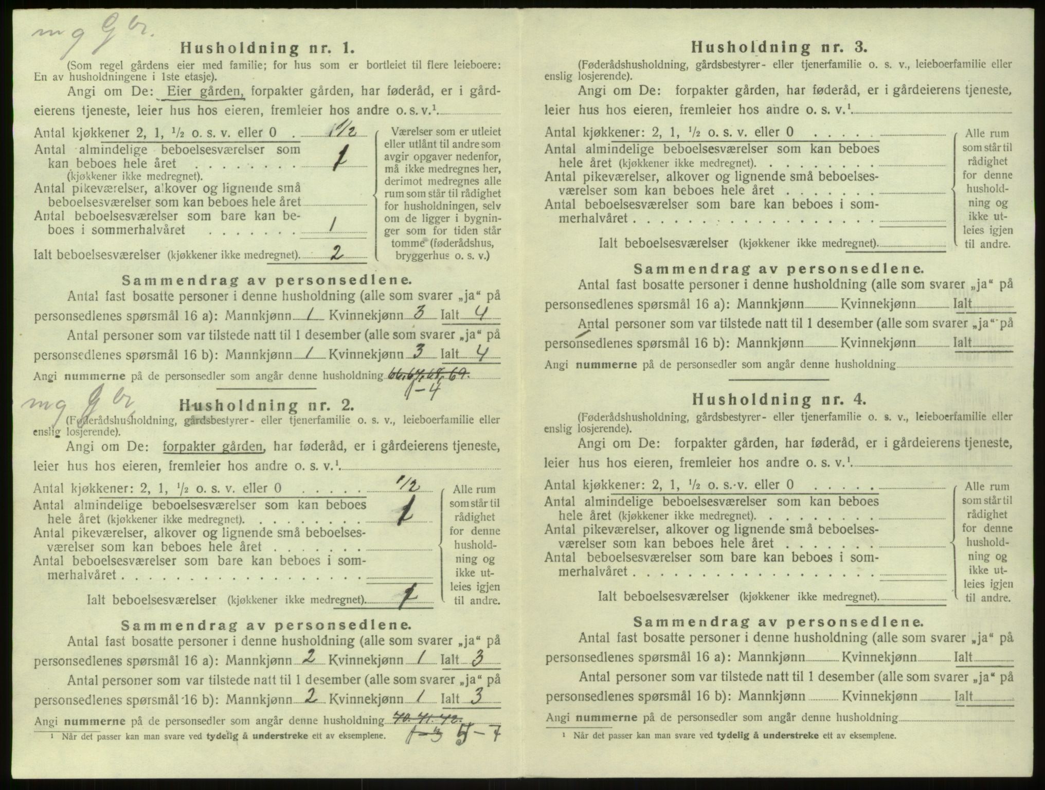 SAB, 1920 census for Modalen, 1920, p. 141