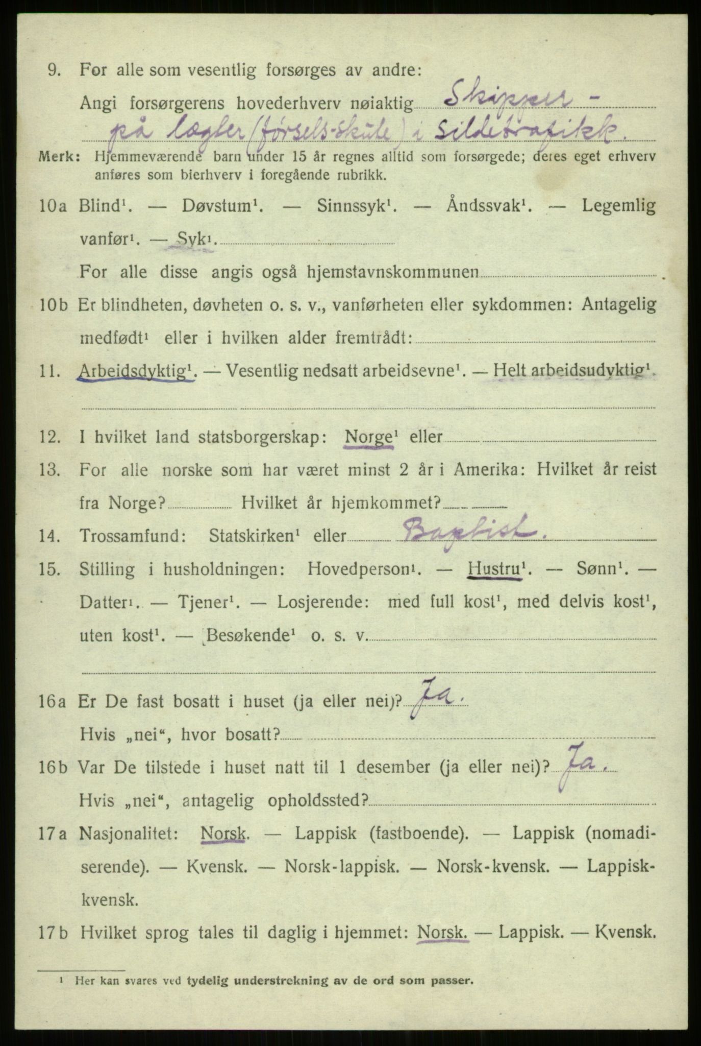 SATØ, 1920 census for Trondenes, 1920, p. 9350