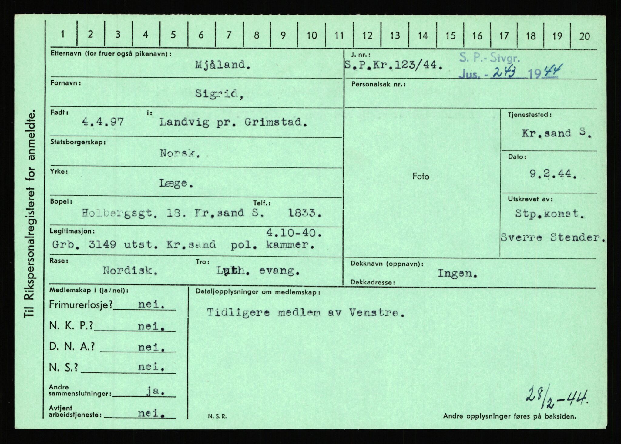 Statspolitiet - Hovedkontoret / Osloavdelingen, AV/RA-S-1329/C/Ca/L0010: Lind - Moksnes, 1943-1945, p. 4299