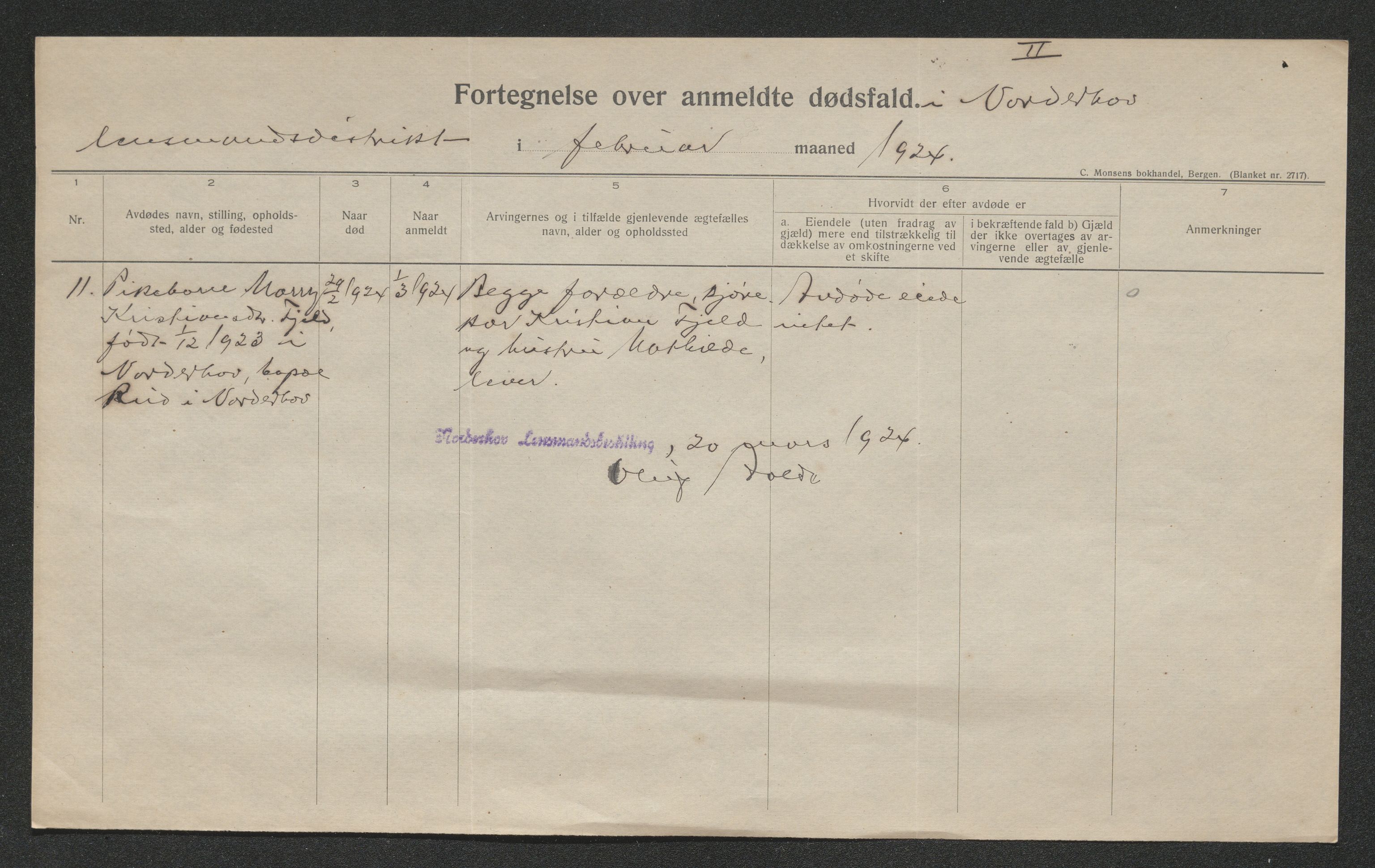 Ringerike sorenskriveri, AV/SAKO-A-105/H/Ha/Hab/L0013: Dødsfallslister Norderhov, 1924-1930