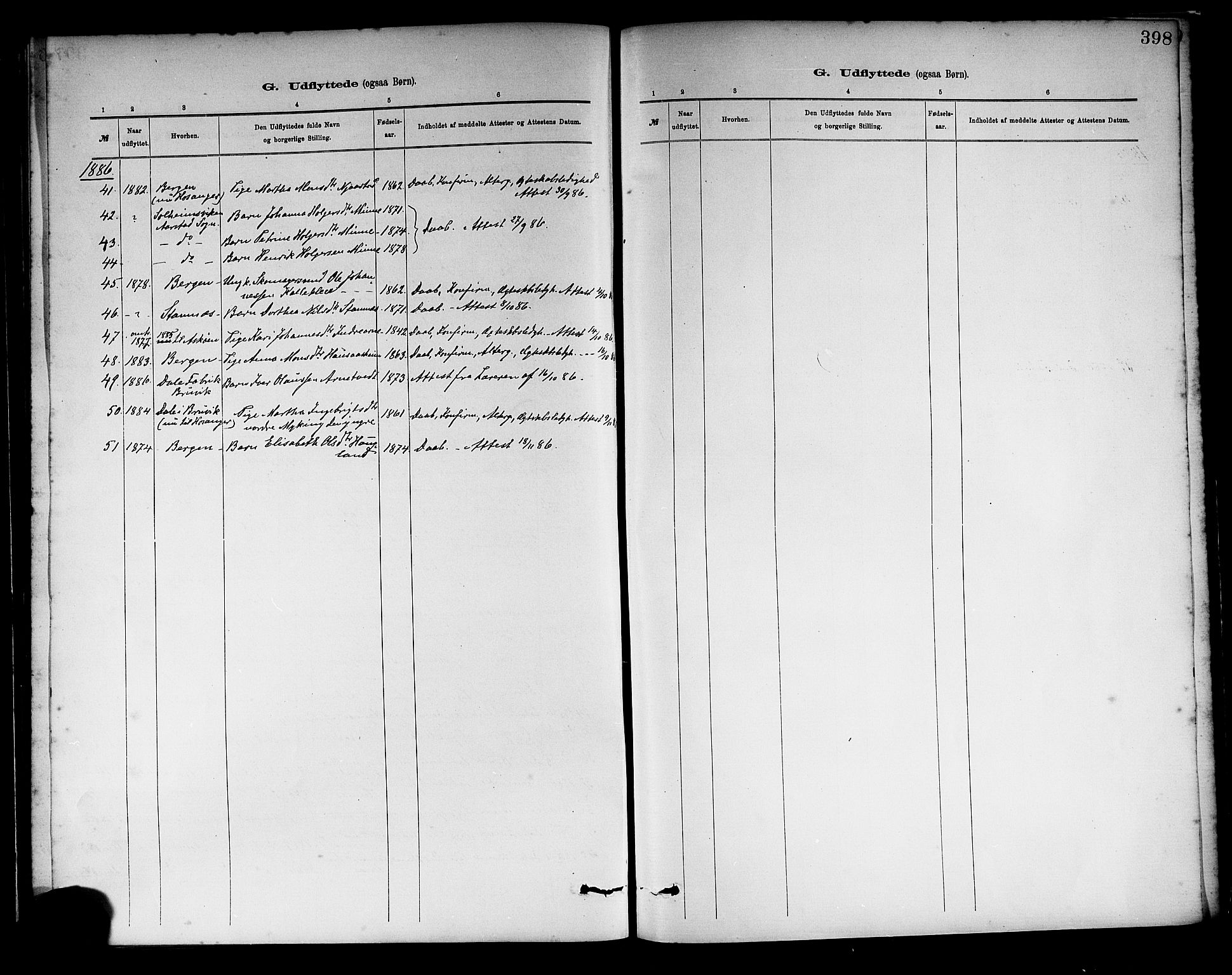 Haus sokneprestembete, AV/SAB-A-75601/H/Haa: Parish register (official) no. A 19II, 1878-1886, p. 398