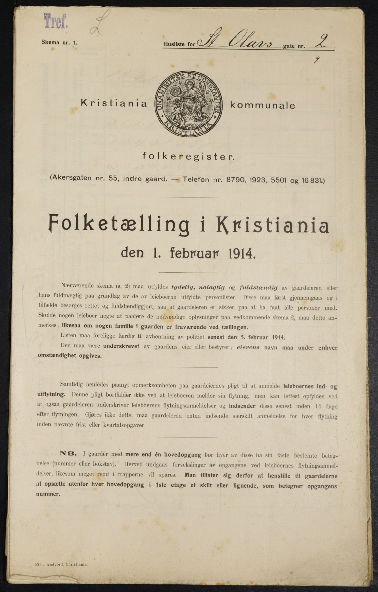 OBA, Municipal Census 1914 for Kristiania, 1914, p. 87797